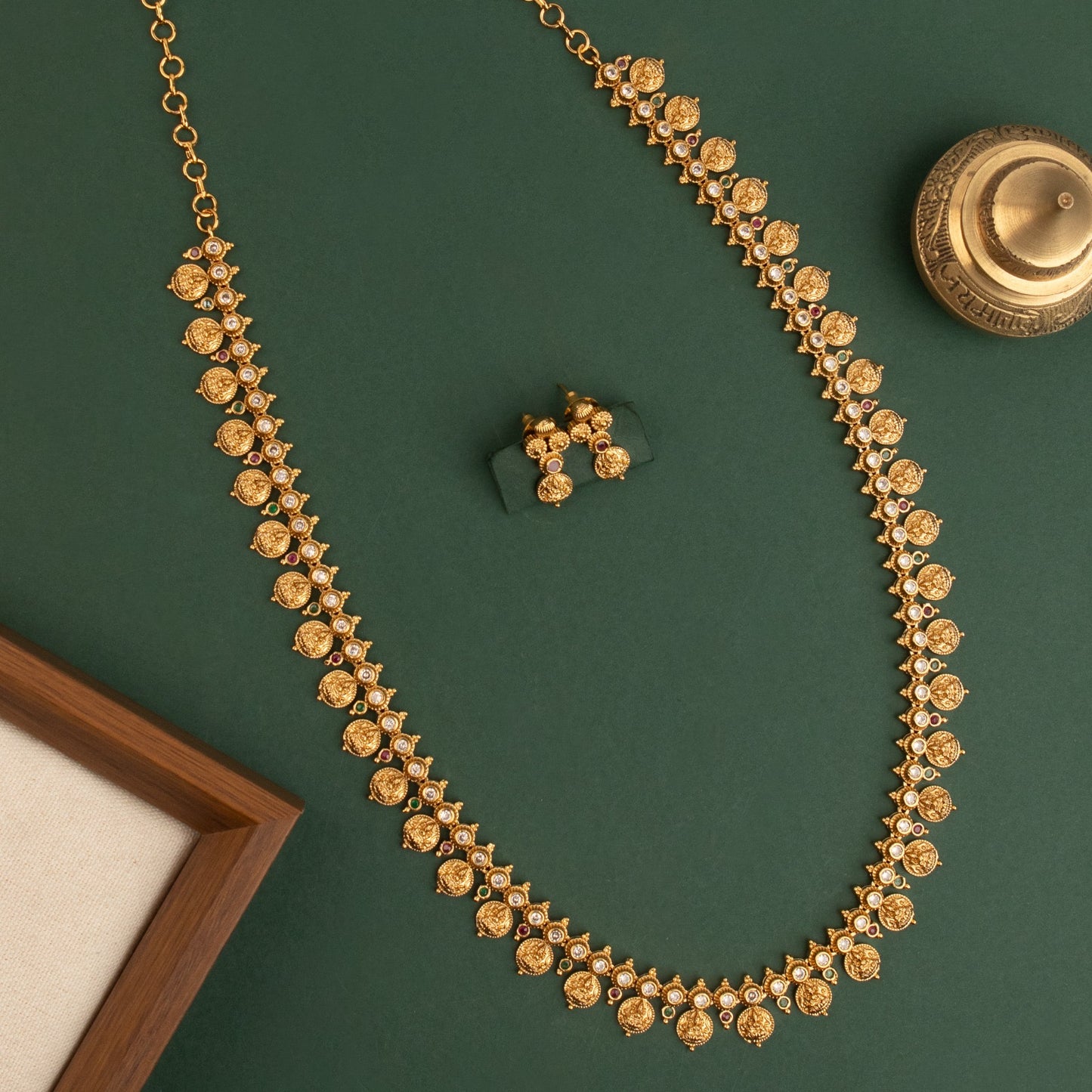 Gold-Toned Lakshmi Kaasu Long Necklace 1574