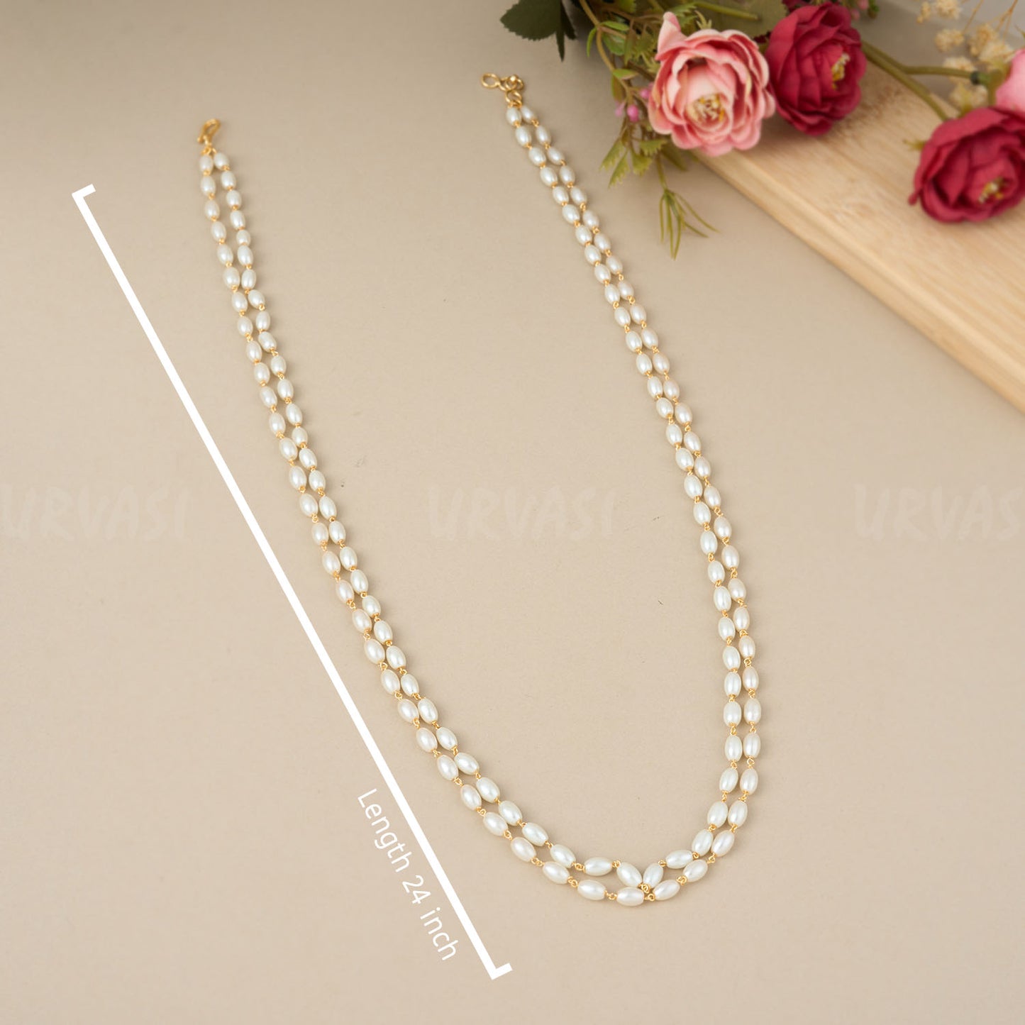 Gold-Toned Double Layer Pearl Mala MA 010