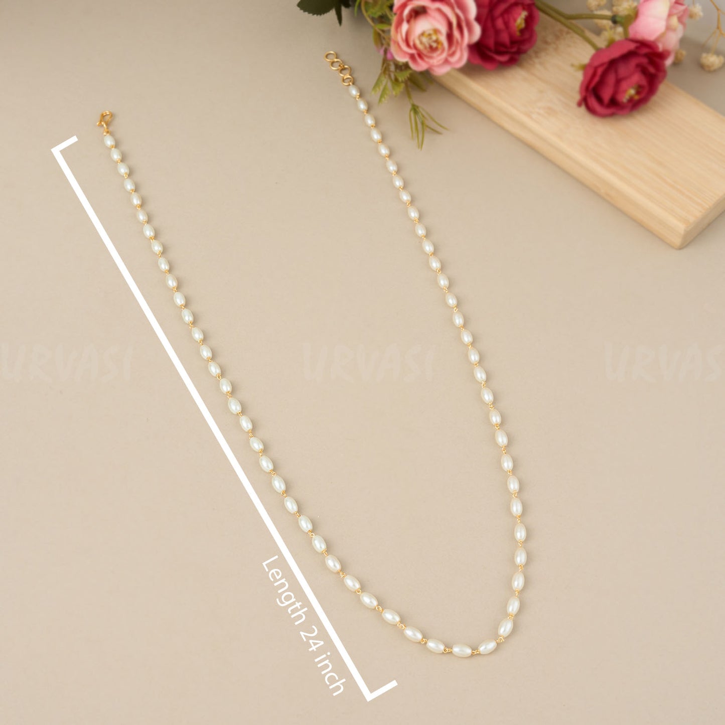 white Pearl Beads Mala MA 012