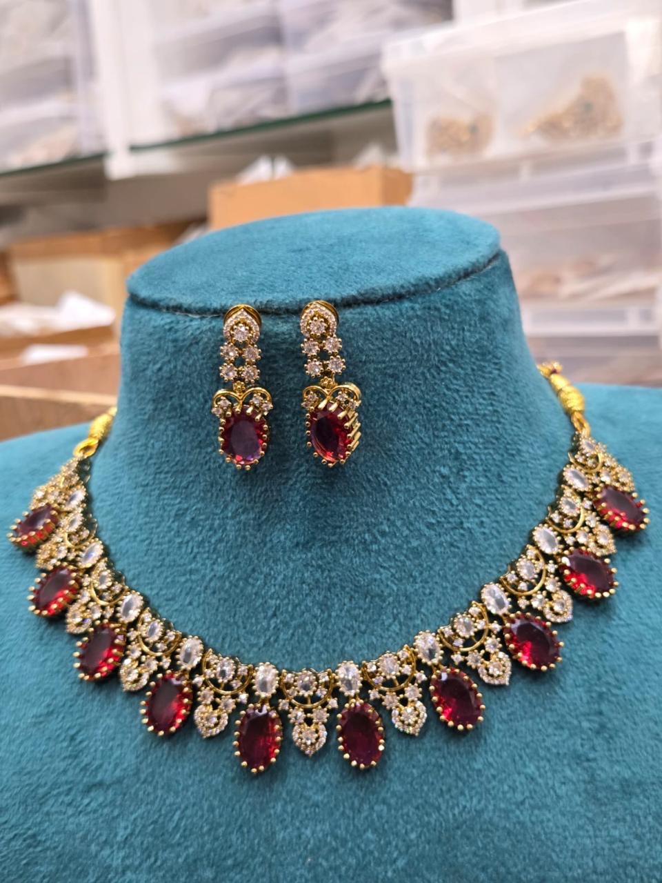 Gold-Toned Floral AD Necklace 639