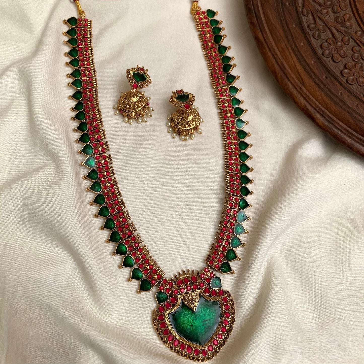 Gold-Toned Palakka Version Long Necklace 1417