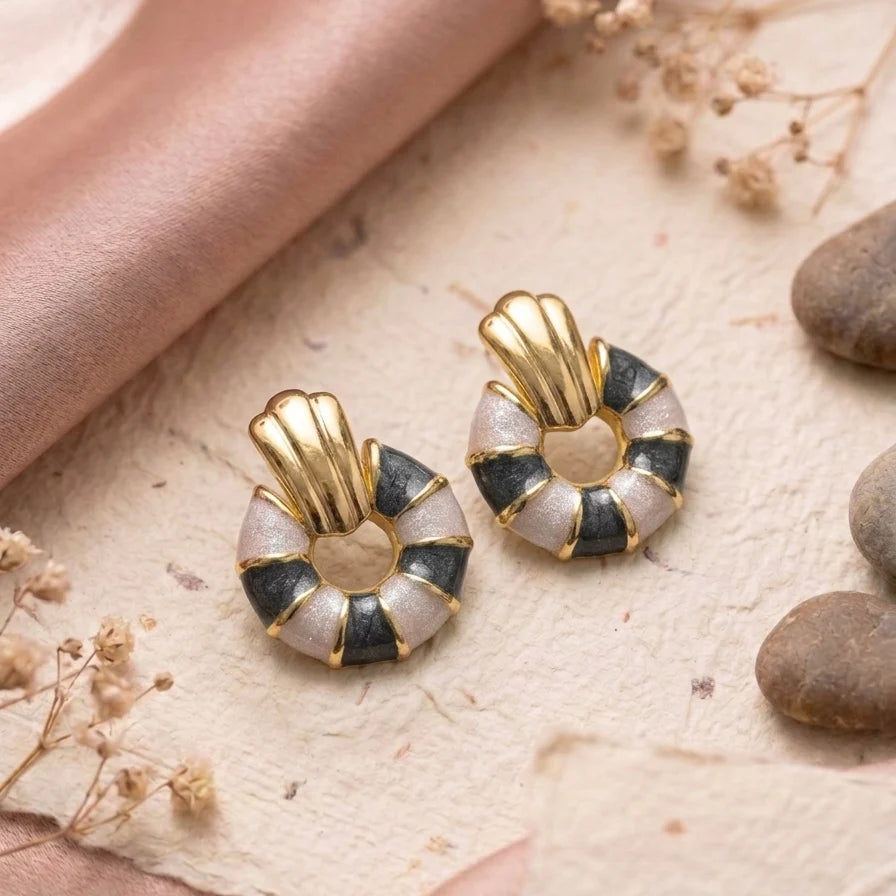 Gold-Enamel Meenakari Earring ER 1255