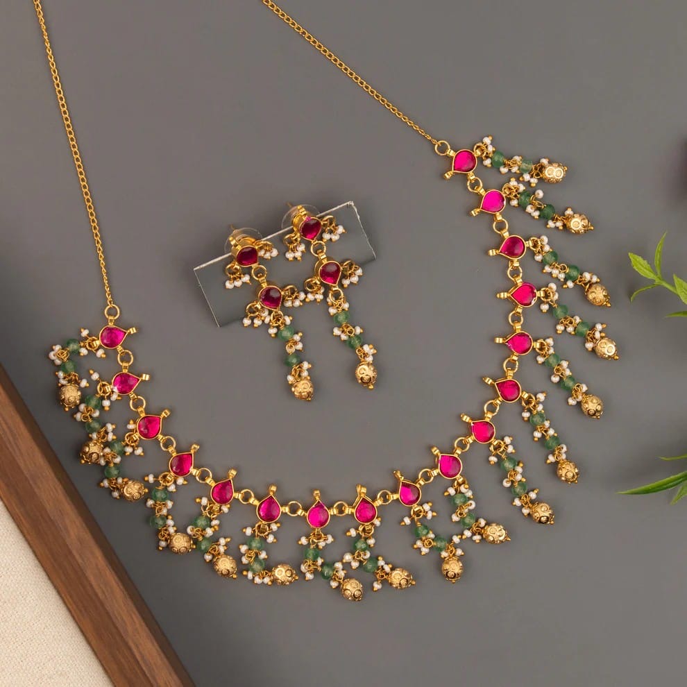 Premium Beaded Hanging Choker Necklace 1789