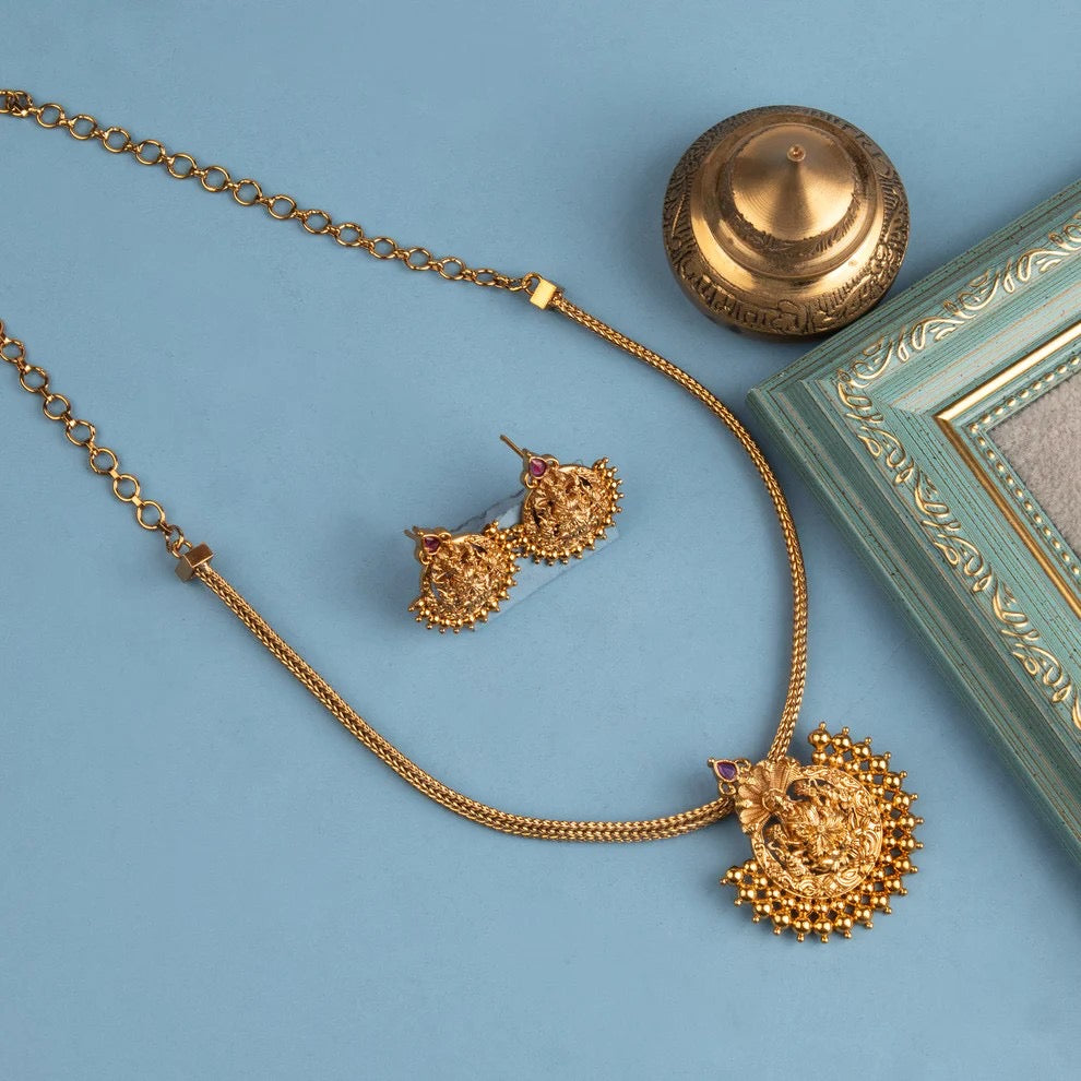 Gold-Polish Lakshmi Necklace 1695