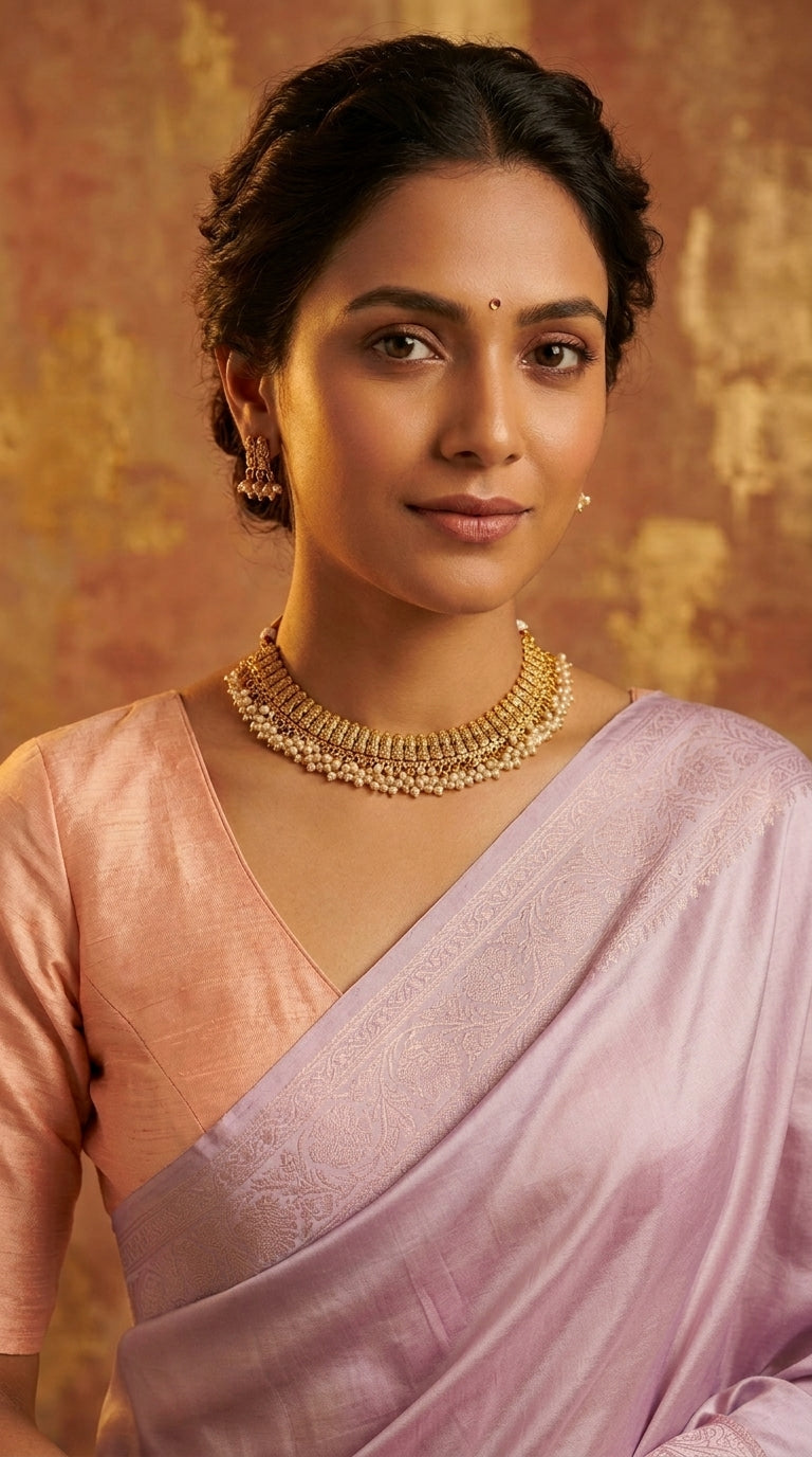 Gold-Toned Floral Ghungroo Hanging Necklace 1399