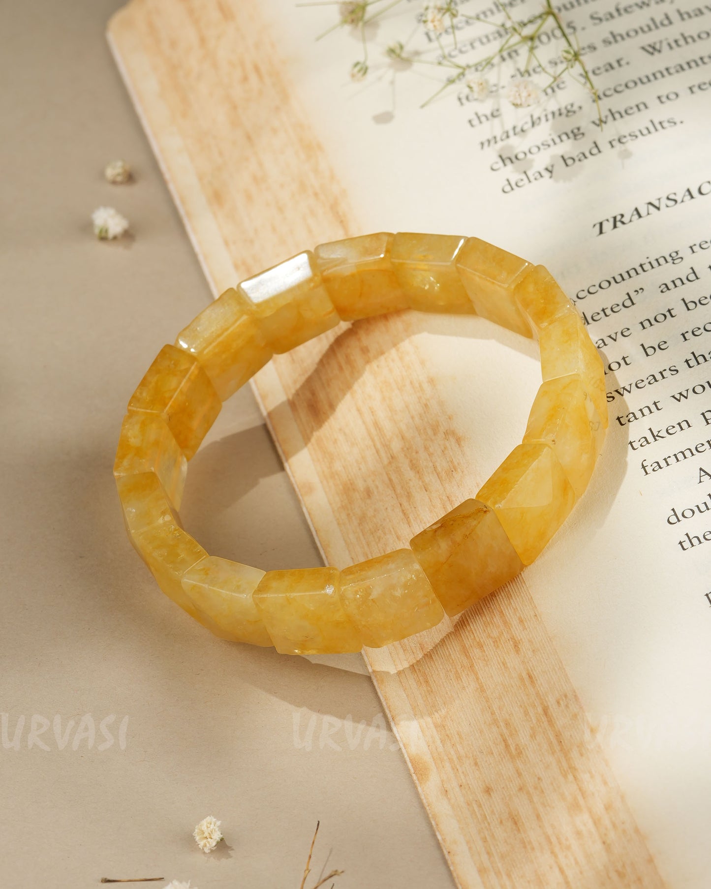 Hand-Made Yellow Faceted Sunela Bracelet BR 70