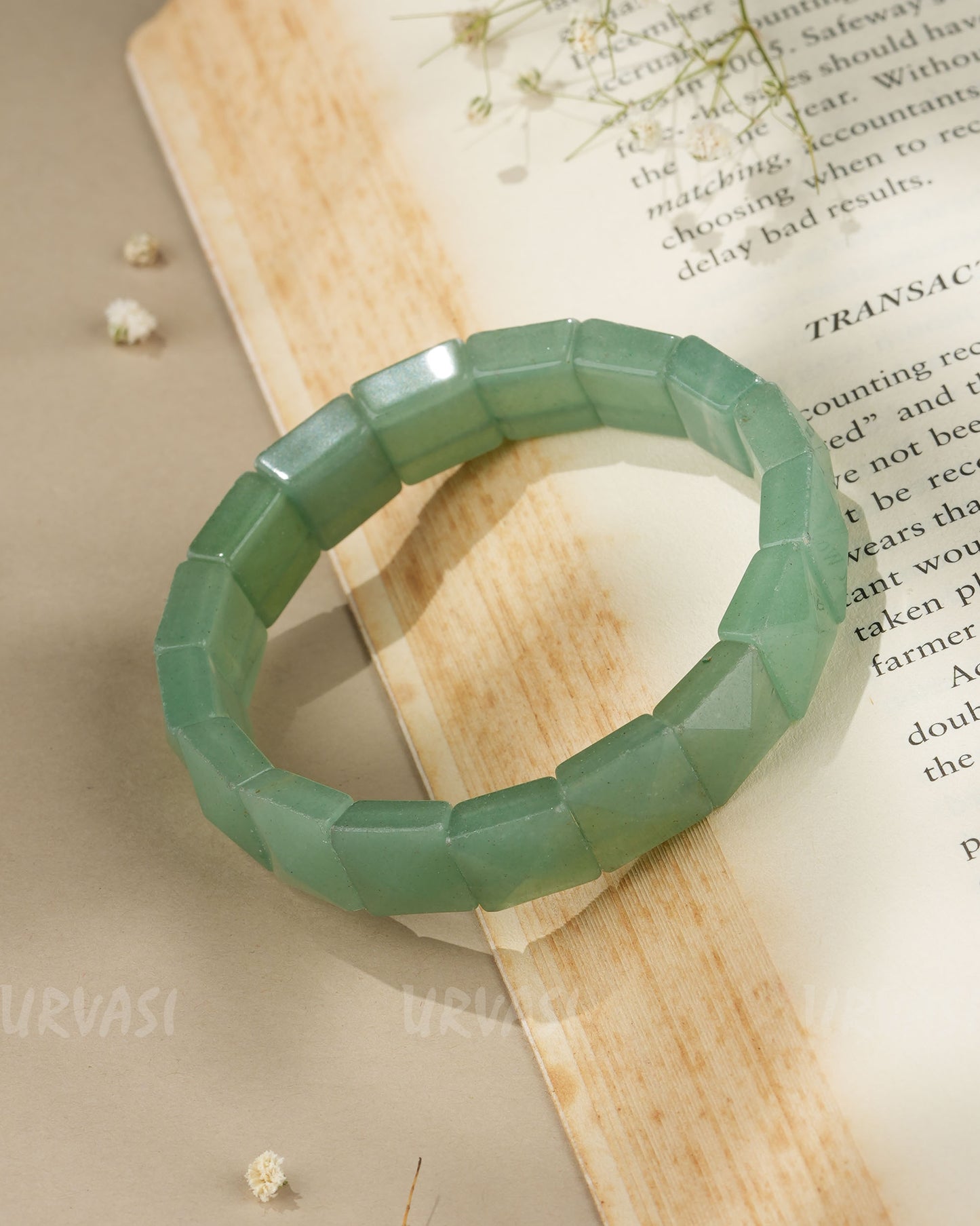 Hand-Made Green Aventurine Stretchable Bracelet BR 64