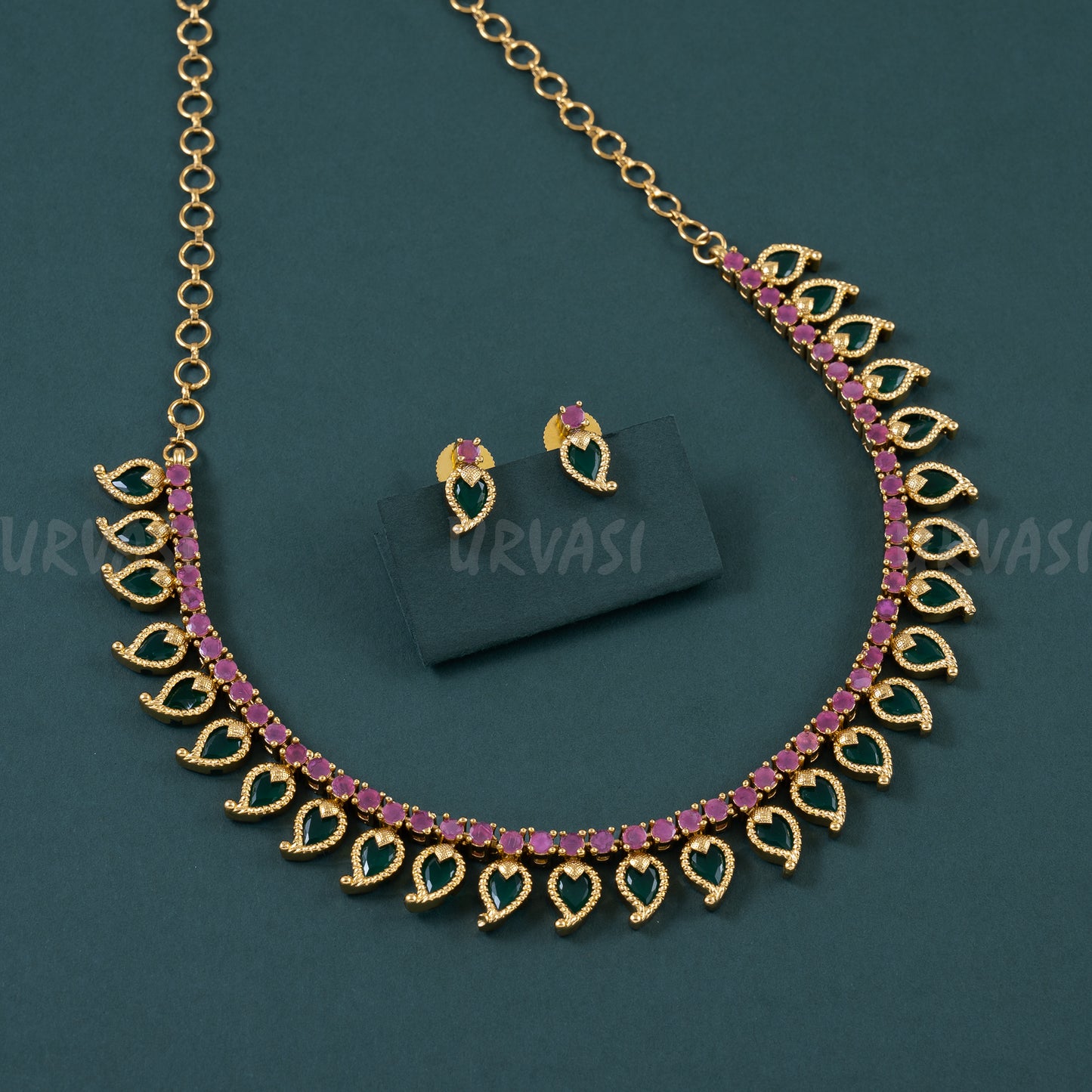 Gold-Toned Mango Designed Necklace 095