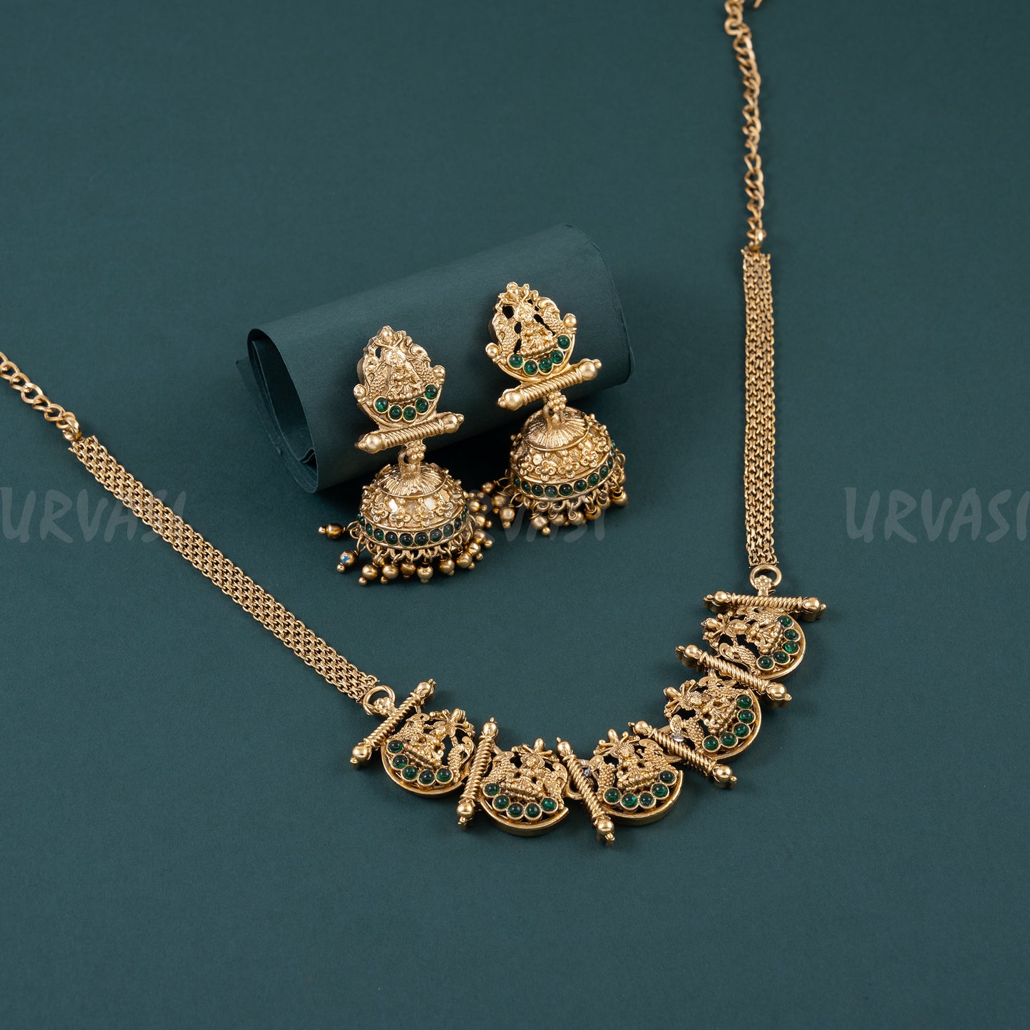 Gold-Toned Devi Alankara Temple Necklace 178