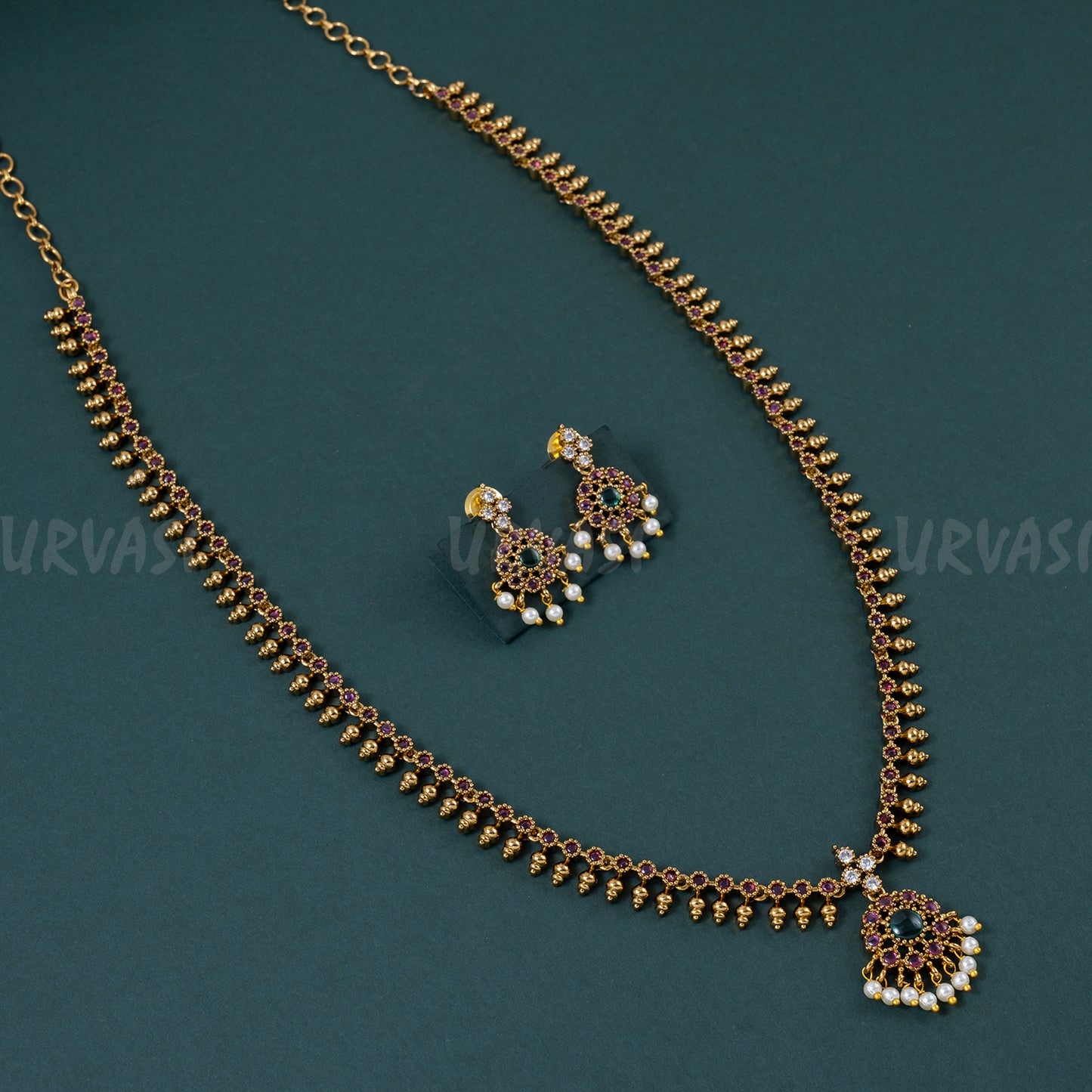 Kemp Stone Attigai Long Necklace 158