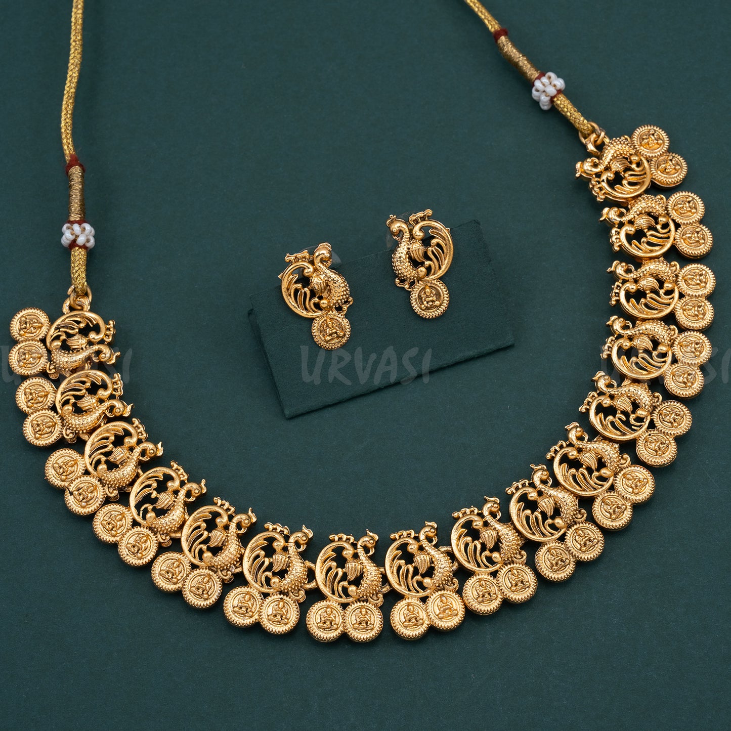 Gold-Toned Peacock Motif Necklace 211