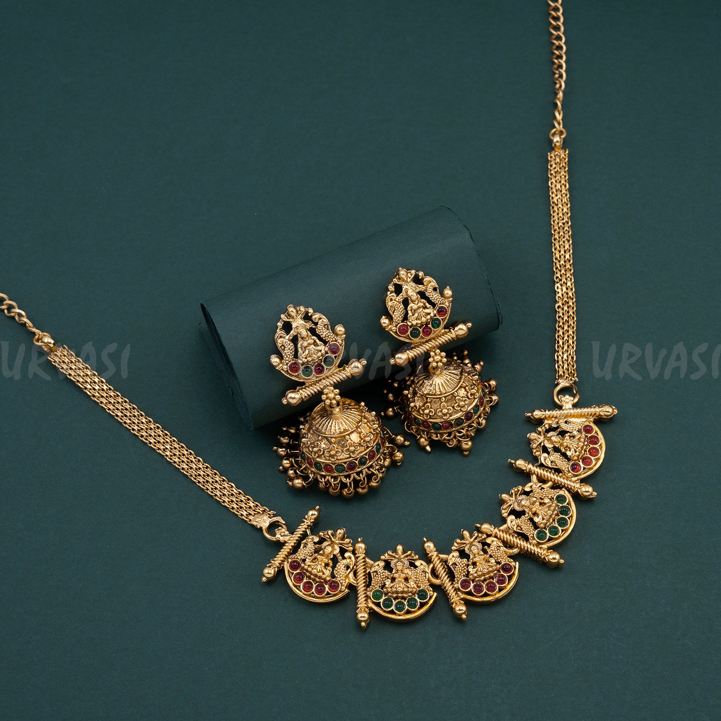 Gold-Toned Devi Alankara Temple Necklace 178