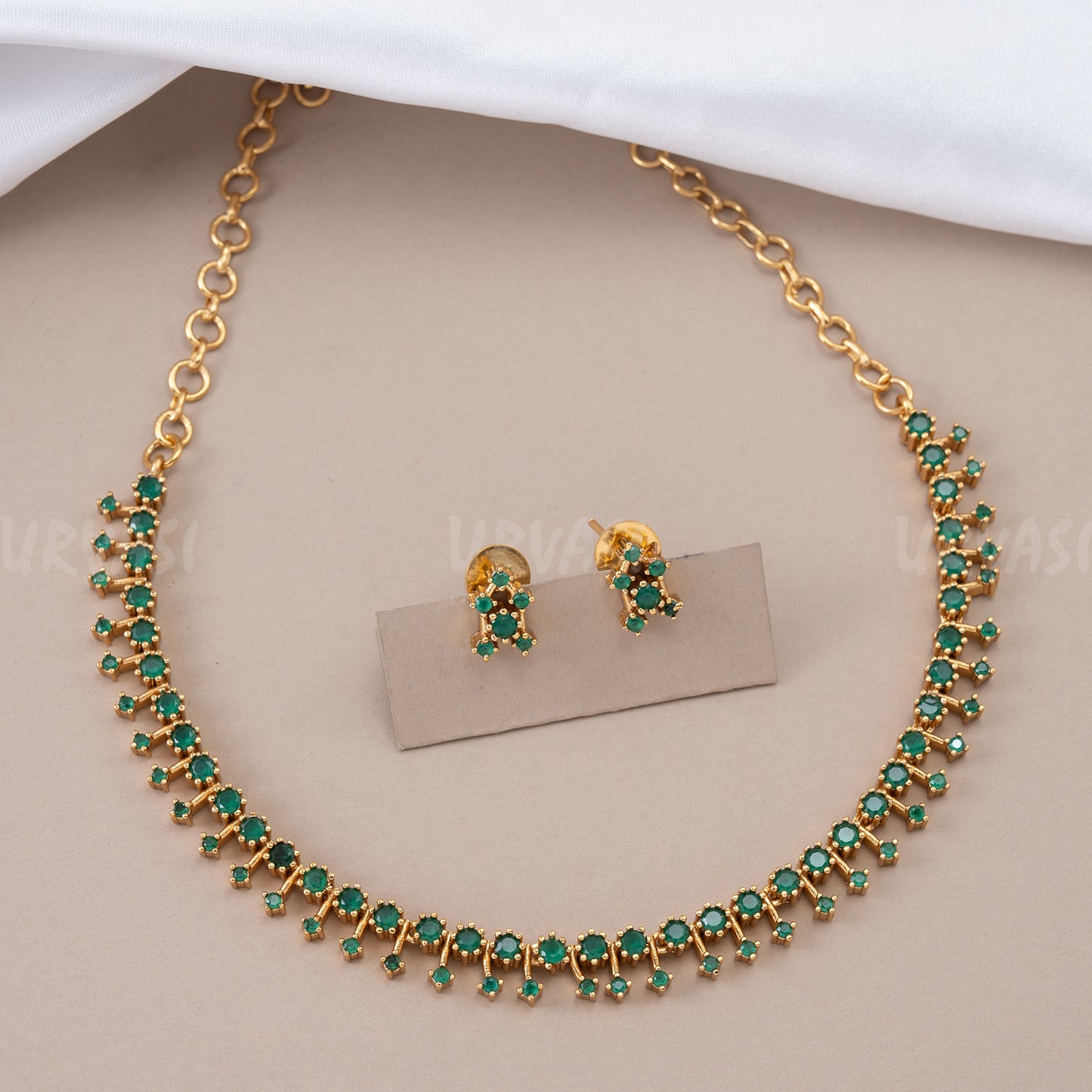 Gold Polish Miya AD Necklace 248