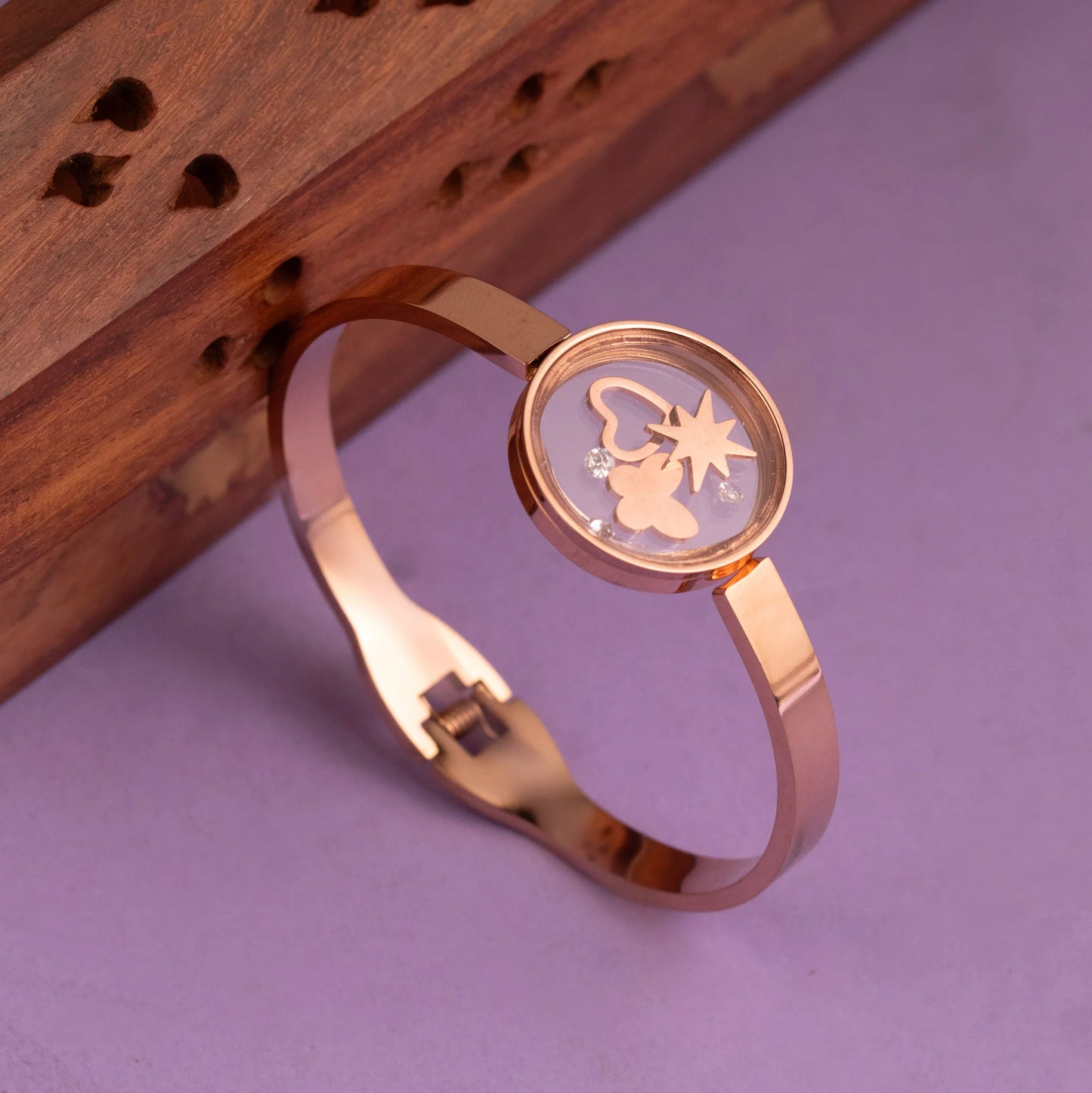 Rose-Gold Polish Anti-Tarnish Cuff bangles BA 373