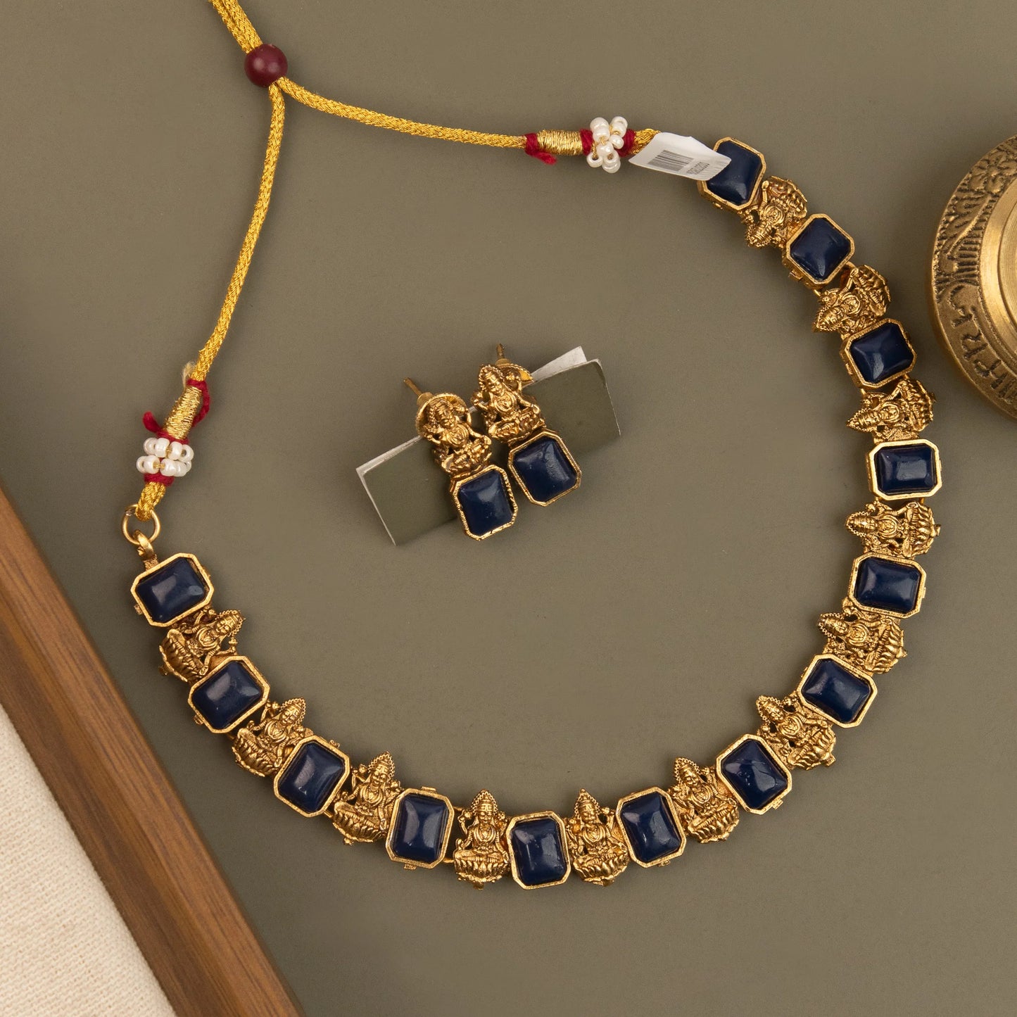 Gold-Toned Traditional Lakshmi Choker Necklace 1784