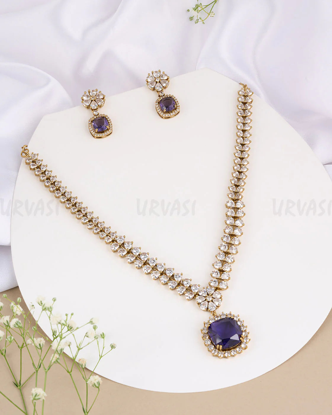 Premium Mehendi Polish AD Necklace 684