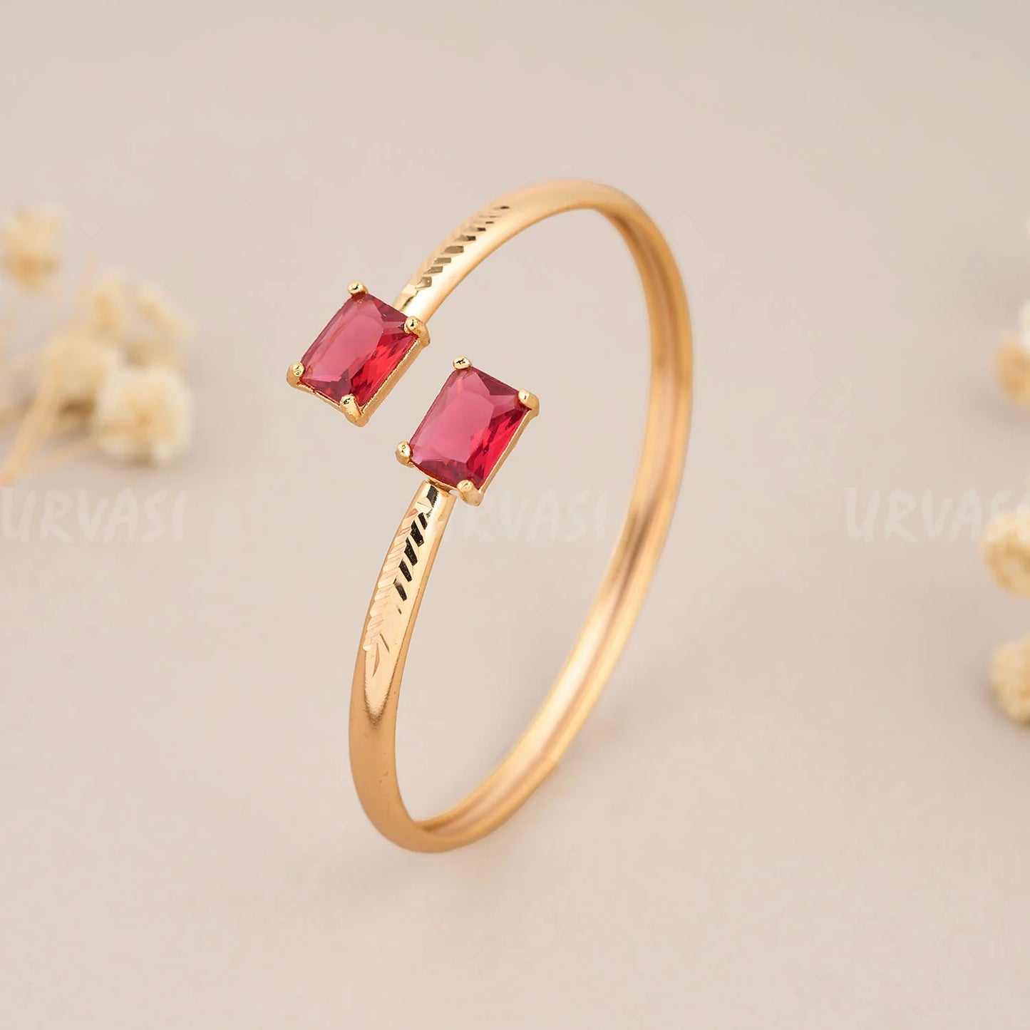 Gold-Toned Stone Cuff bangles BA 332