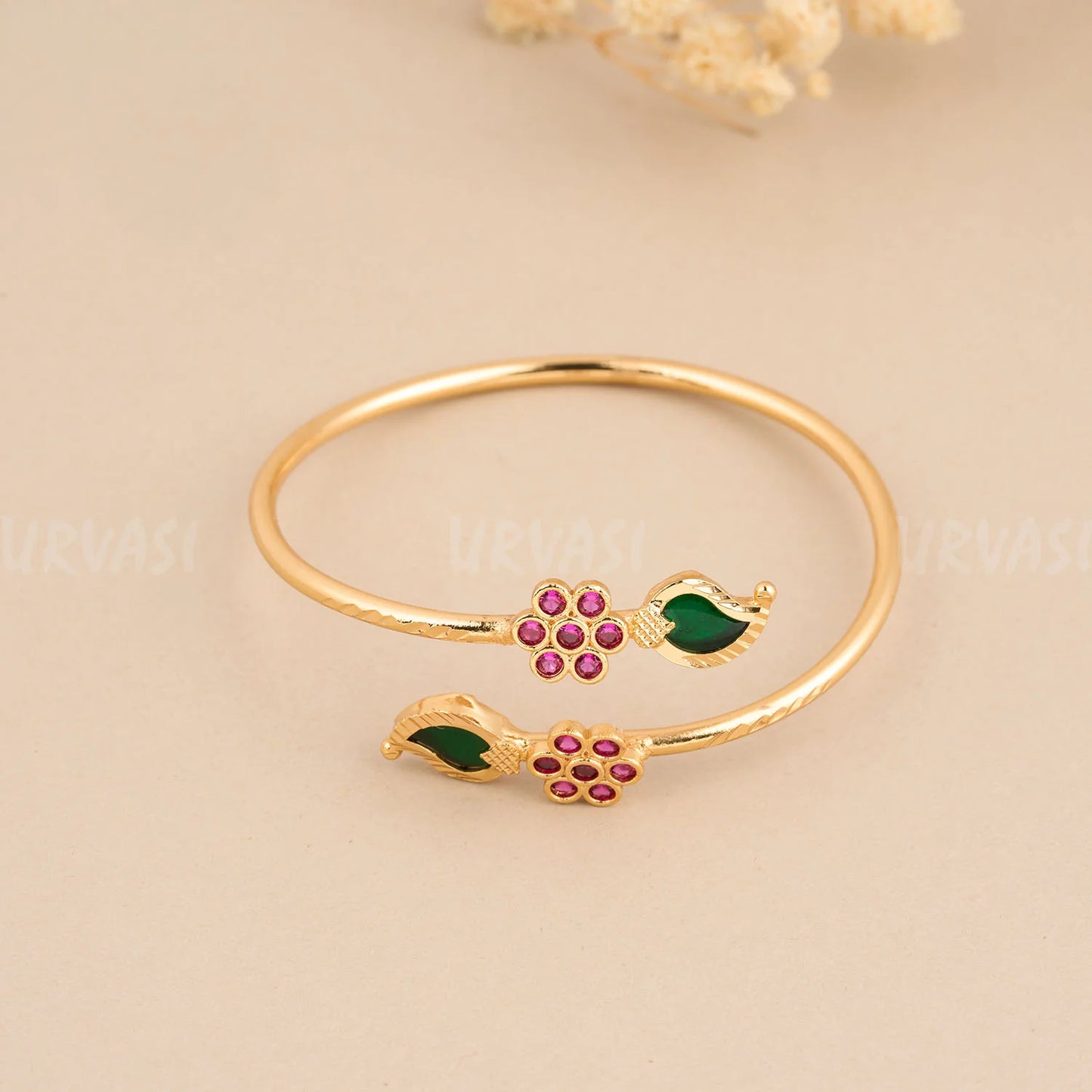 Gold-Toned Traditional Mango Cuff bangles BA 343