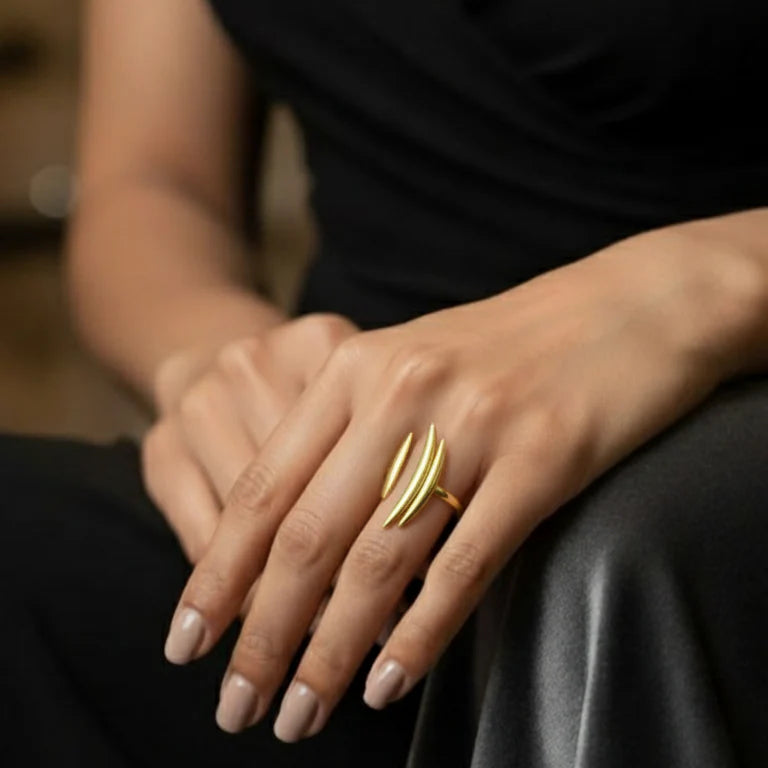 Glossy Gold- Statement Anti-Tarnish FingerRing FR 41