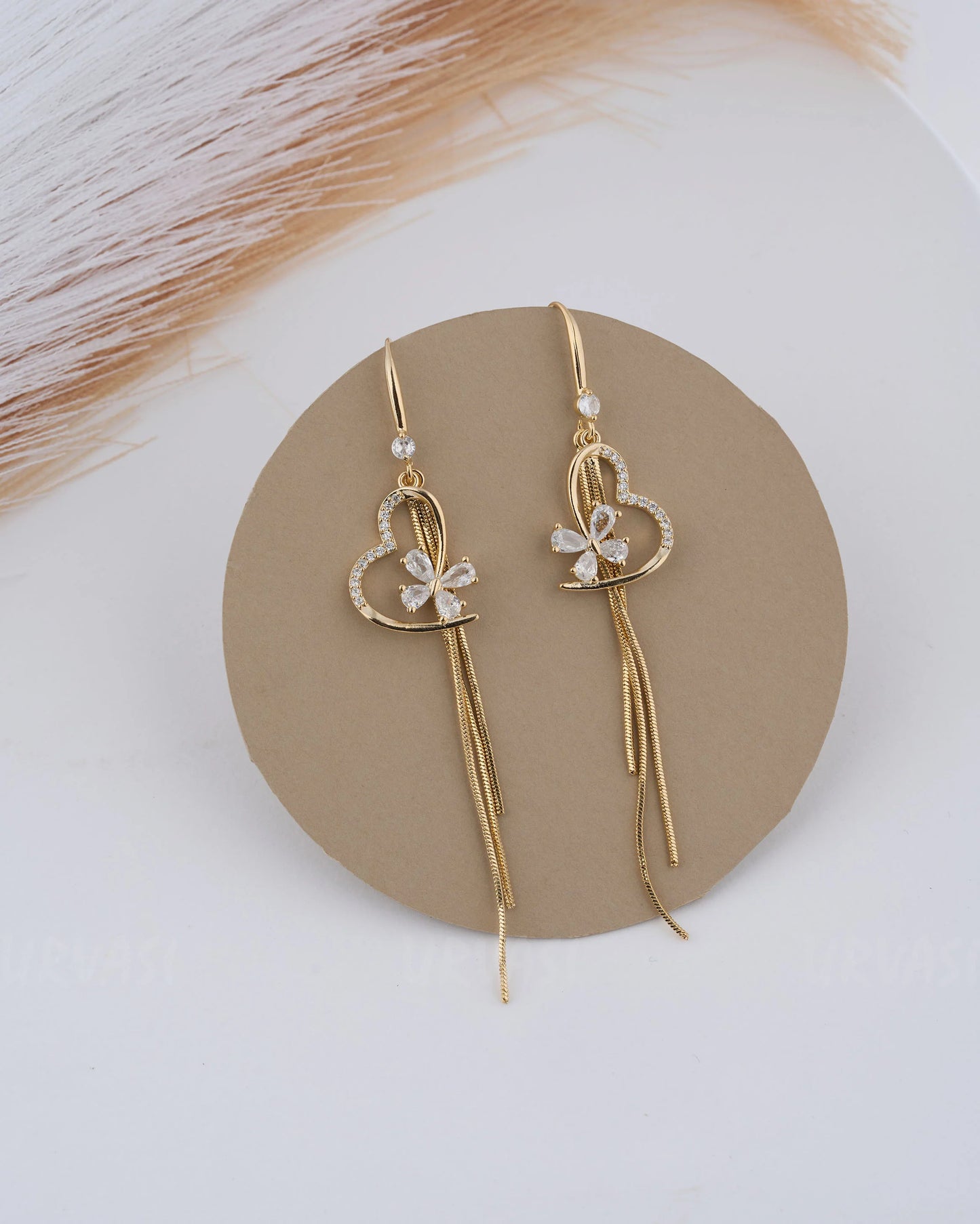 Heart-Shaped Floral AD Imported Earring ER 71