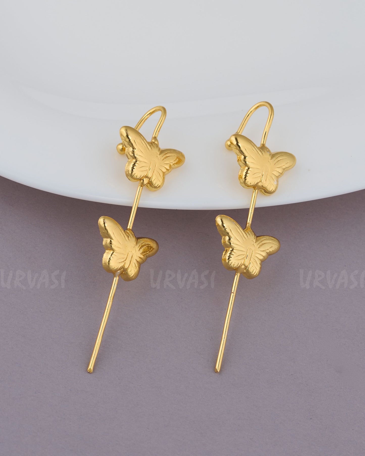 Gold-Toned Butterfly Designed EarCuff Earrings ER 882