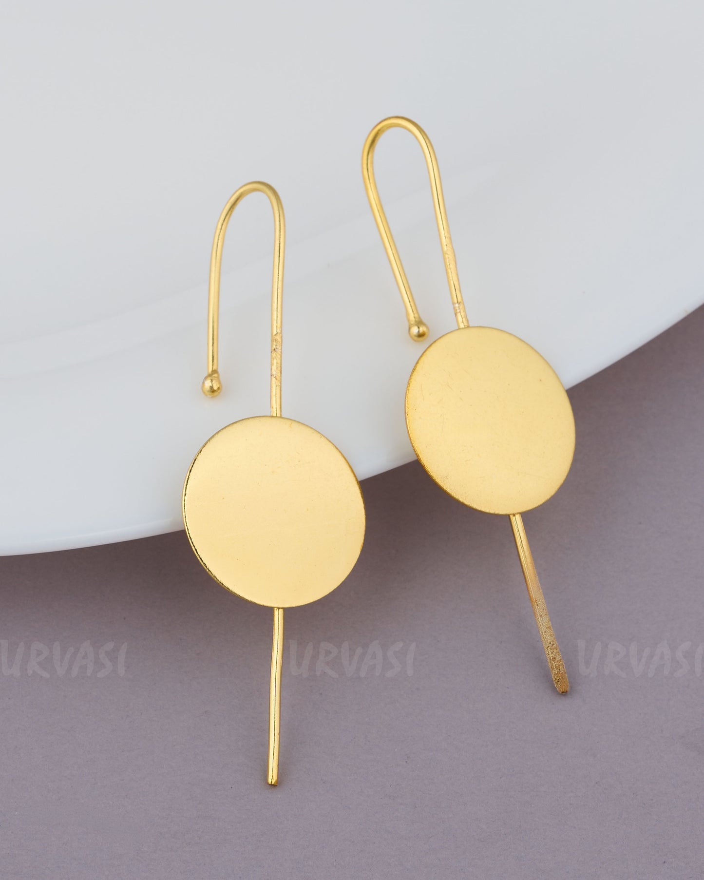 Gold-Toned Round-Designed EarCuff Earrings ER 875