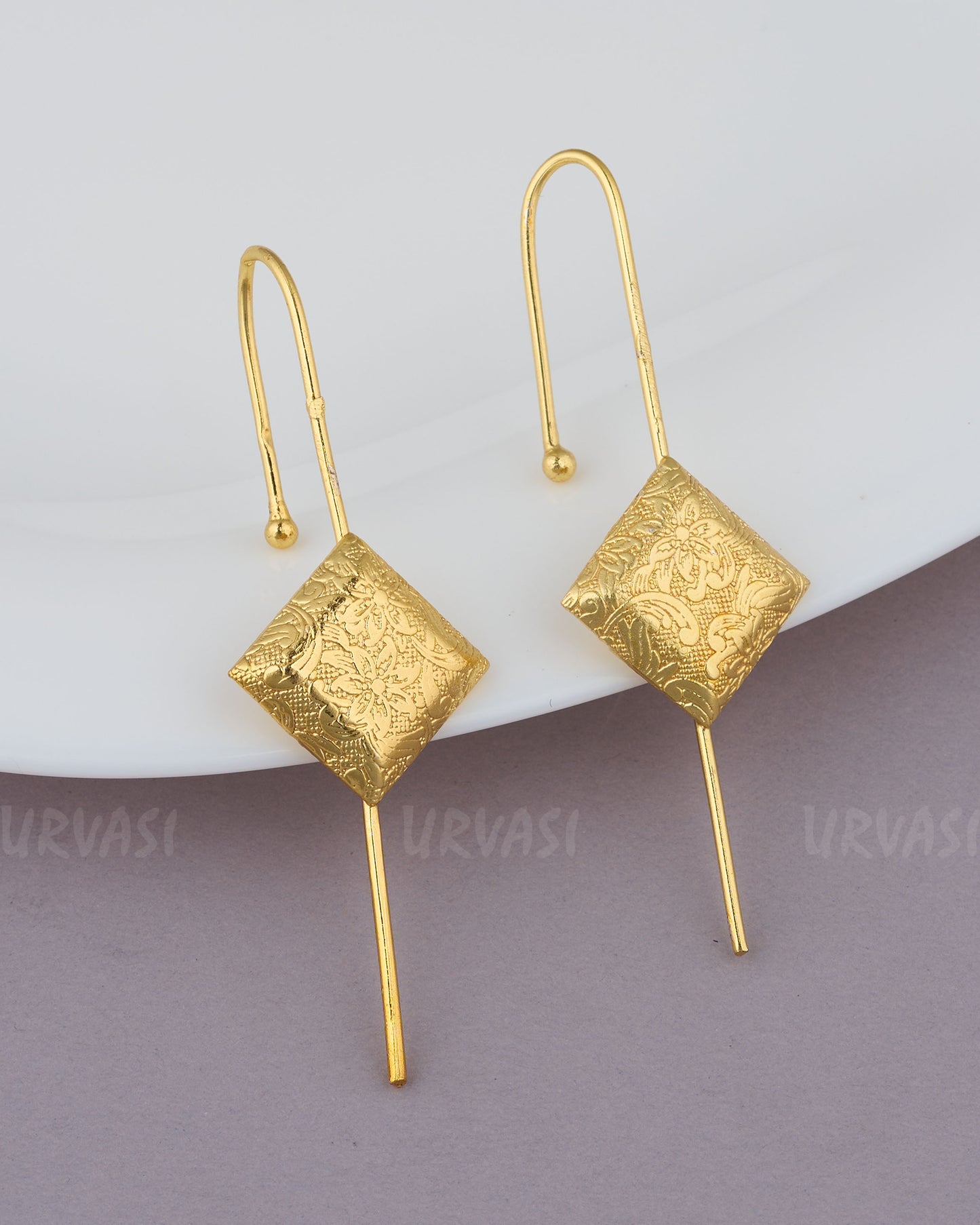 Gold-Toned Triangular EarCuff Earrings ER 881