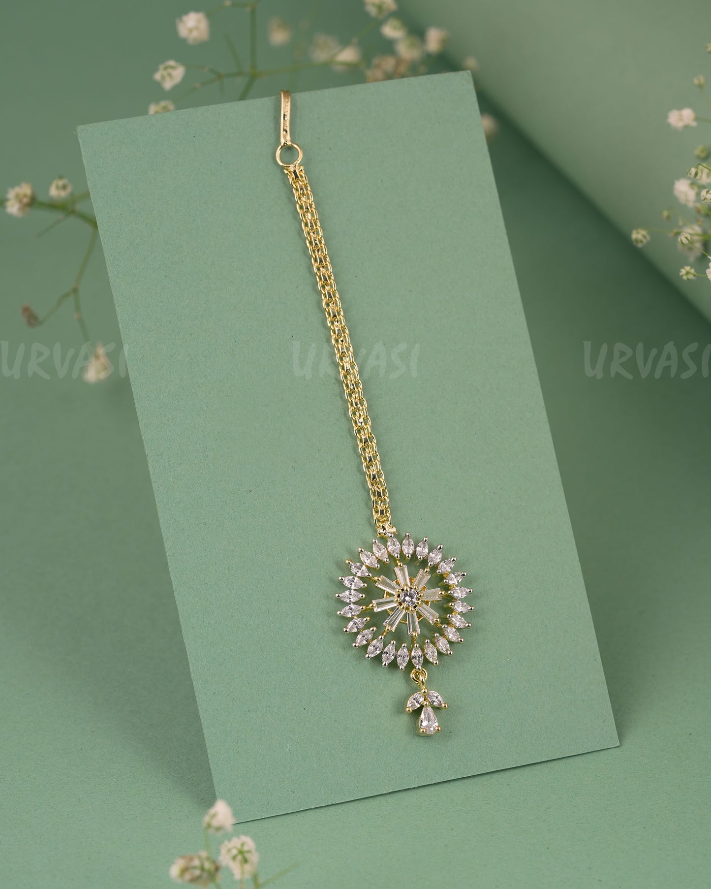 Gold-Polish Floral Stones Chutty CH 121