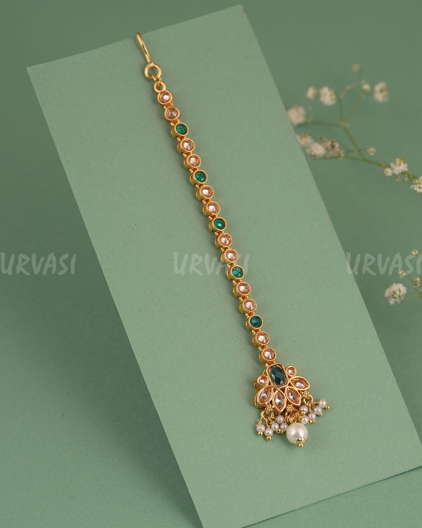 Gold-Polish AD Stone Chutty CH 143