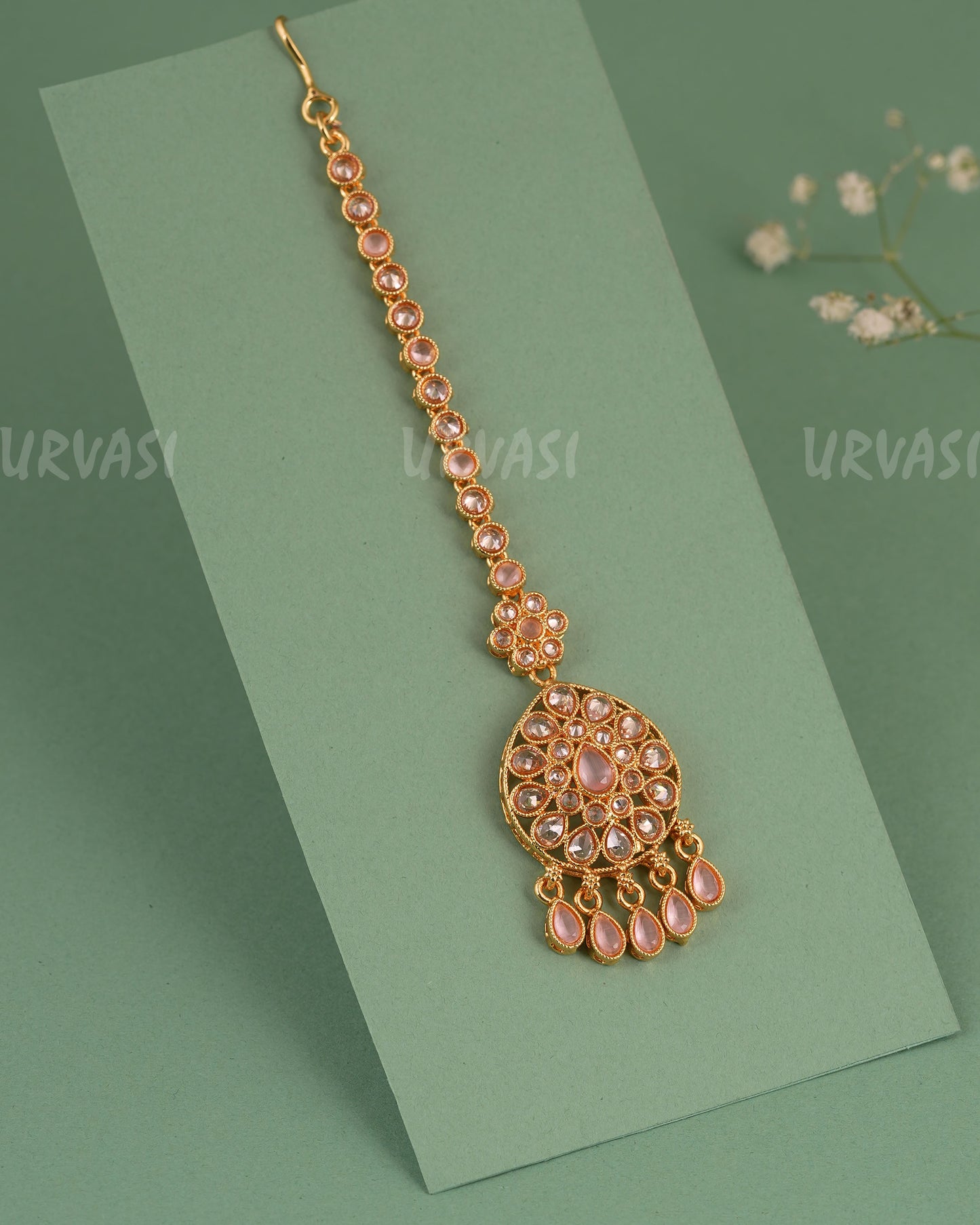 Gold-Toned Floral Teardrop Designed Chutty CH 142