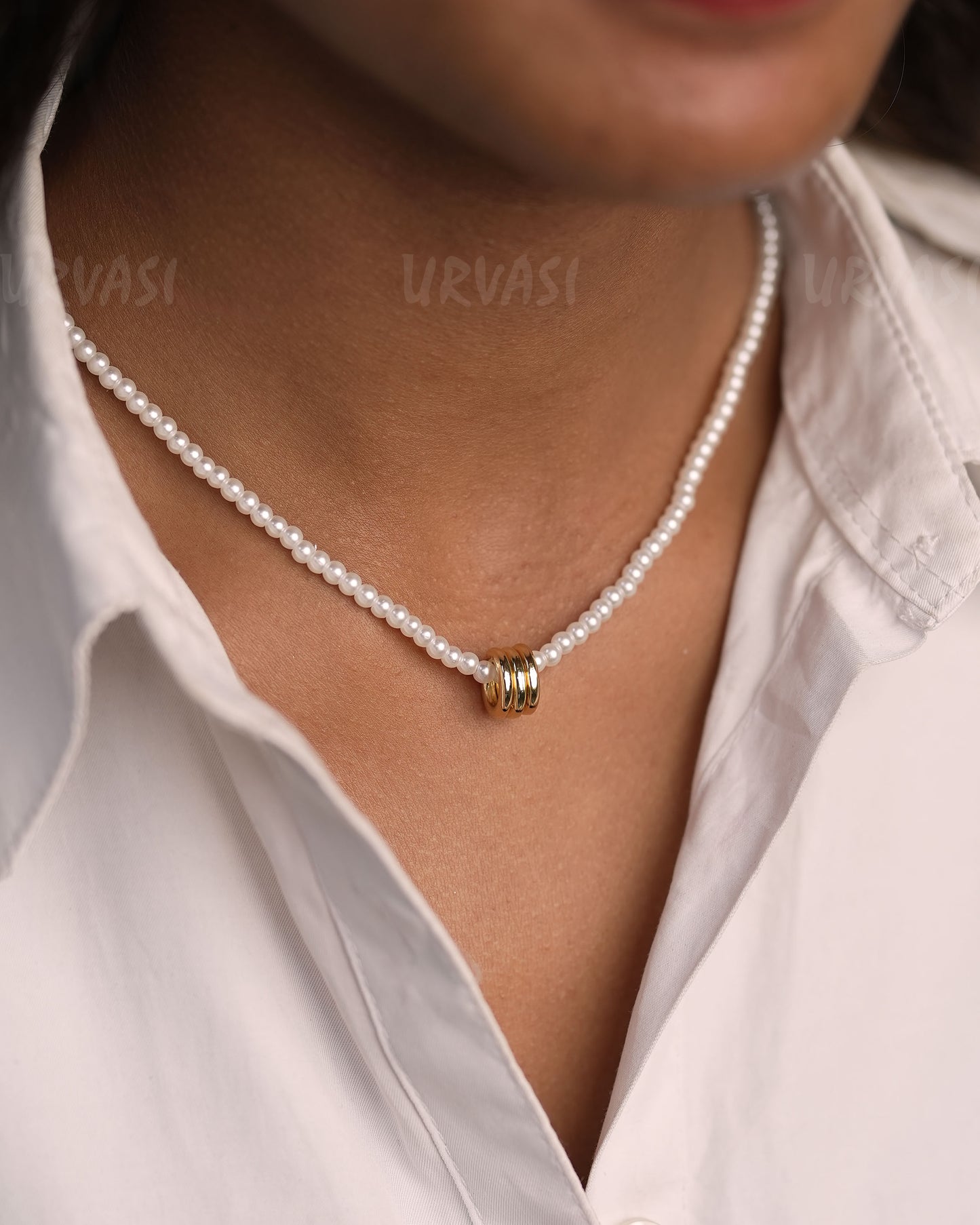 Pearl Central Pendant Beaded Simple Chain SC 171