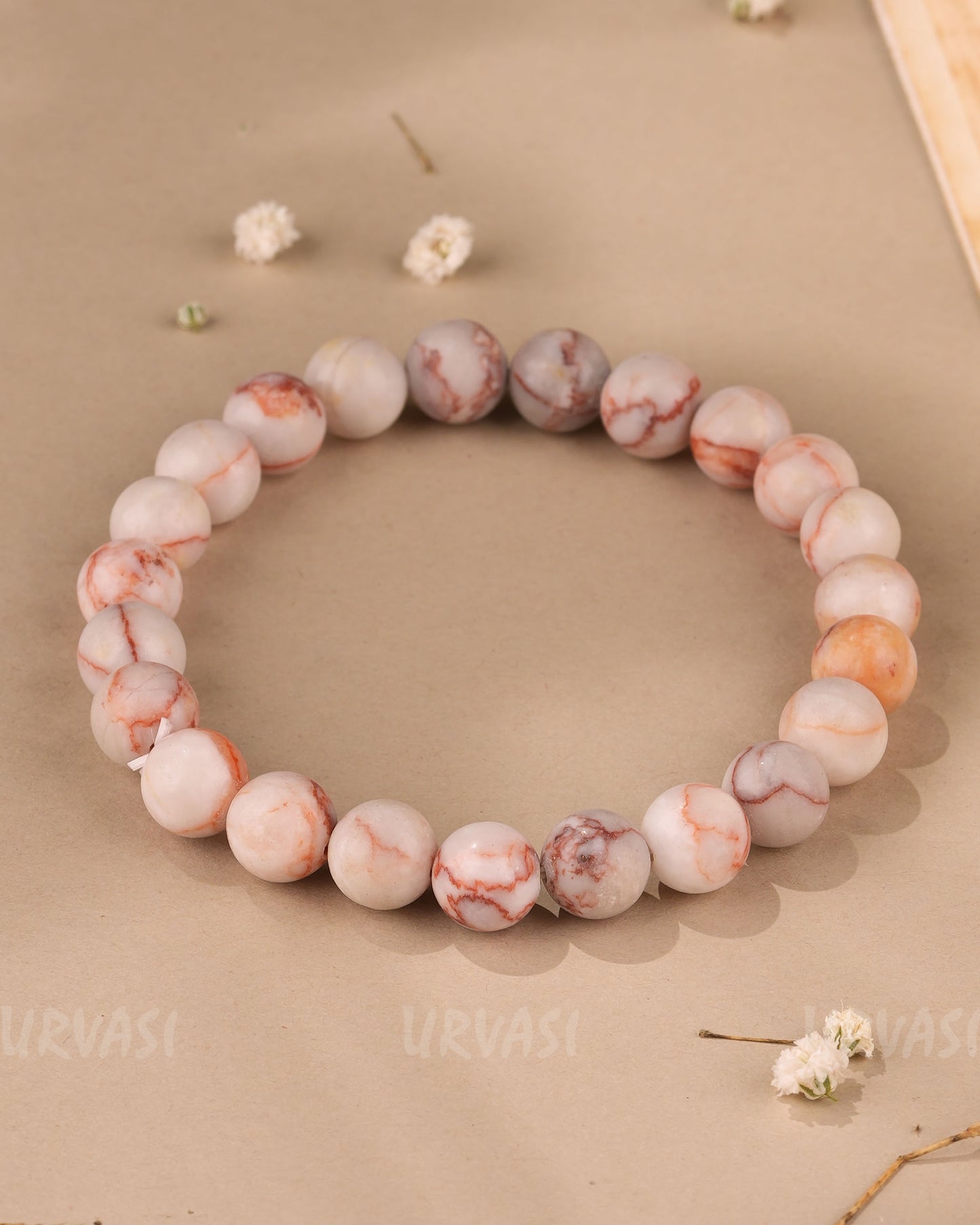 Hand-Made Red Picasso Jasper Beaded Bracelet BR 115