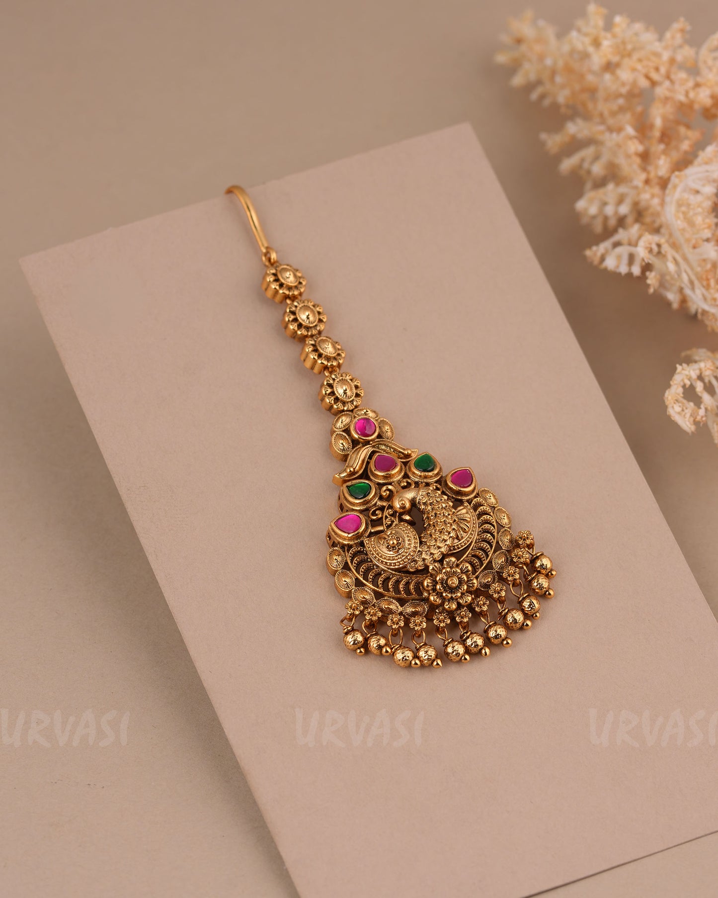 Gold-Toned Peacock Motif Non-Idol Chutty CH 166