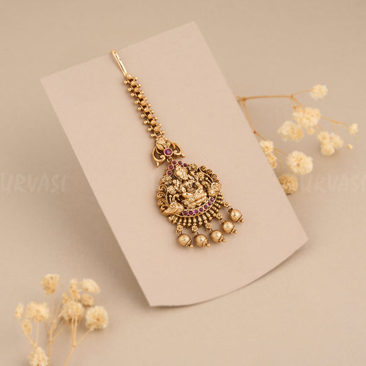 Gold-Toned Lakshmi Peacock Motif Chutty CH 46