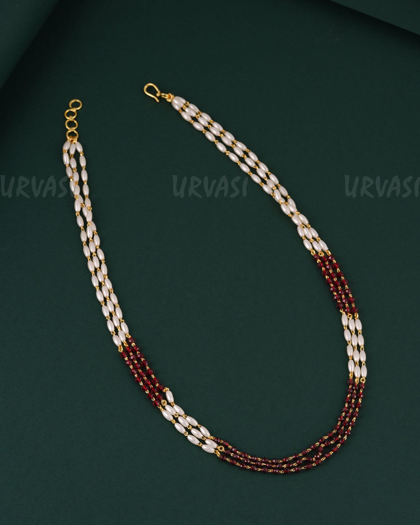 Gold-Toned Rice pearl Three-Layer Mala Ma 143