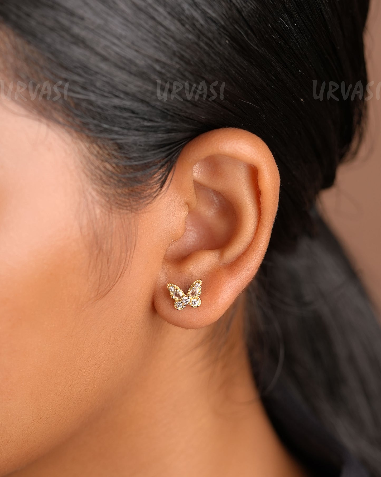 Minimal Butterfly-Designed AD Earrings ER 429