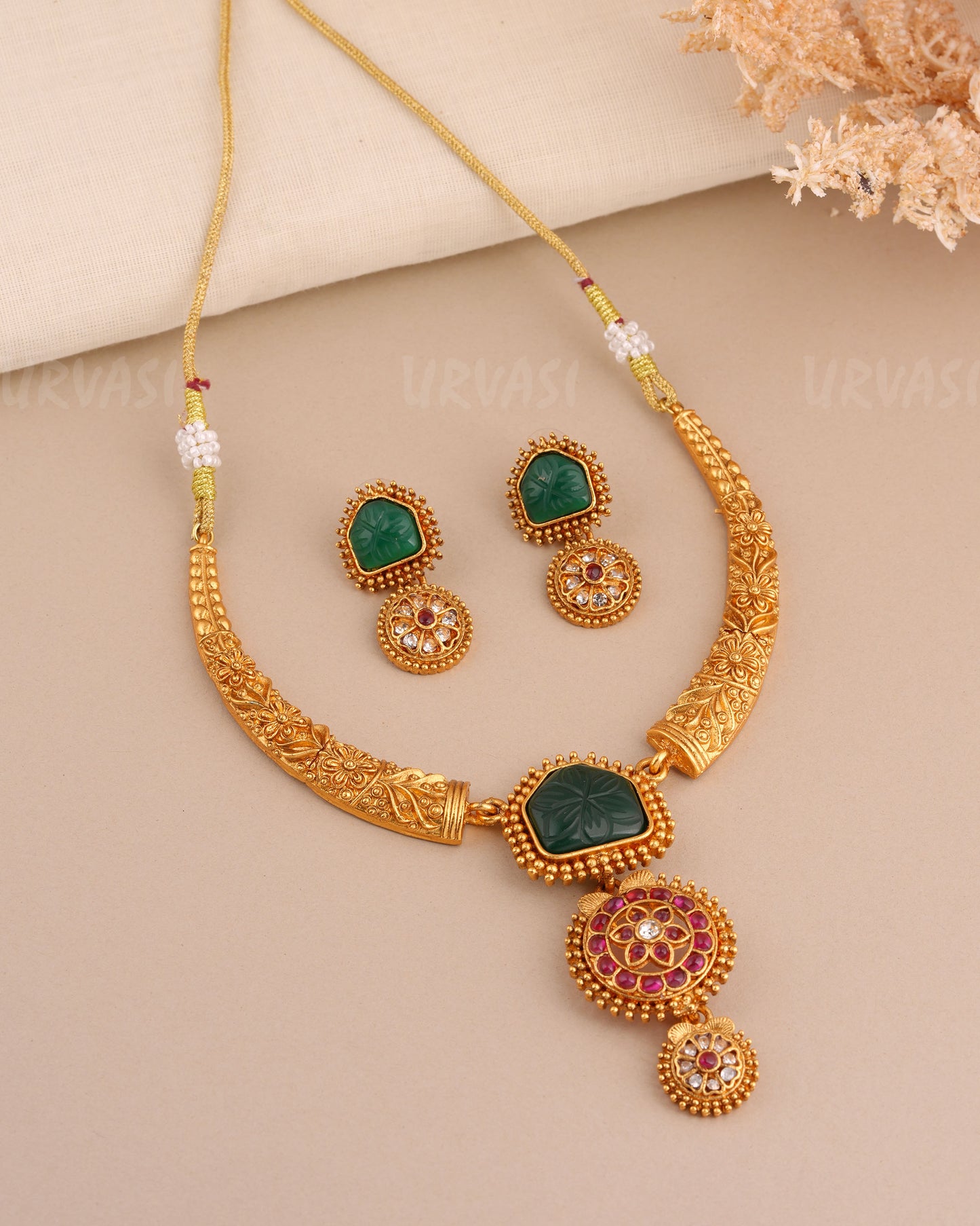 Gold-Toned Sharvisha Hasli Antique Necklace 1554