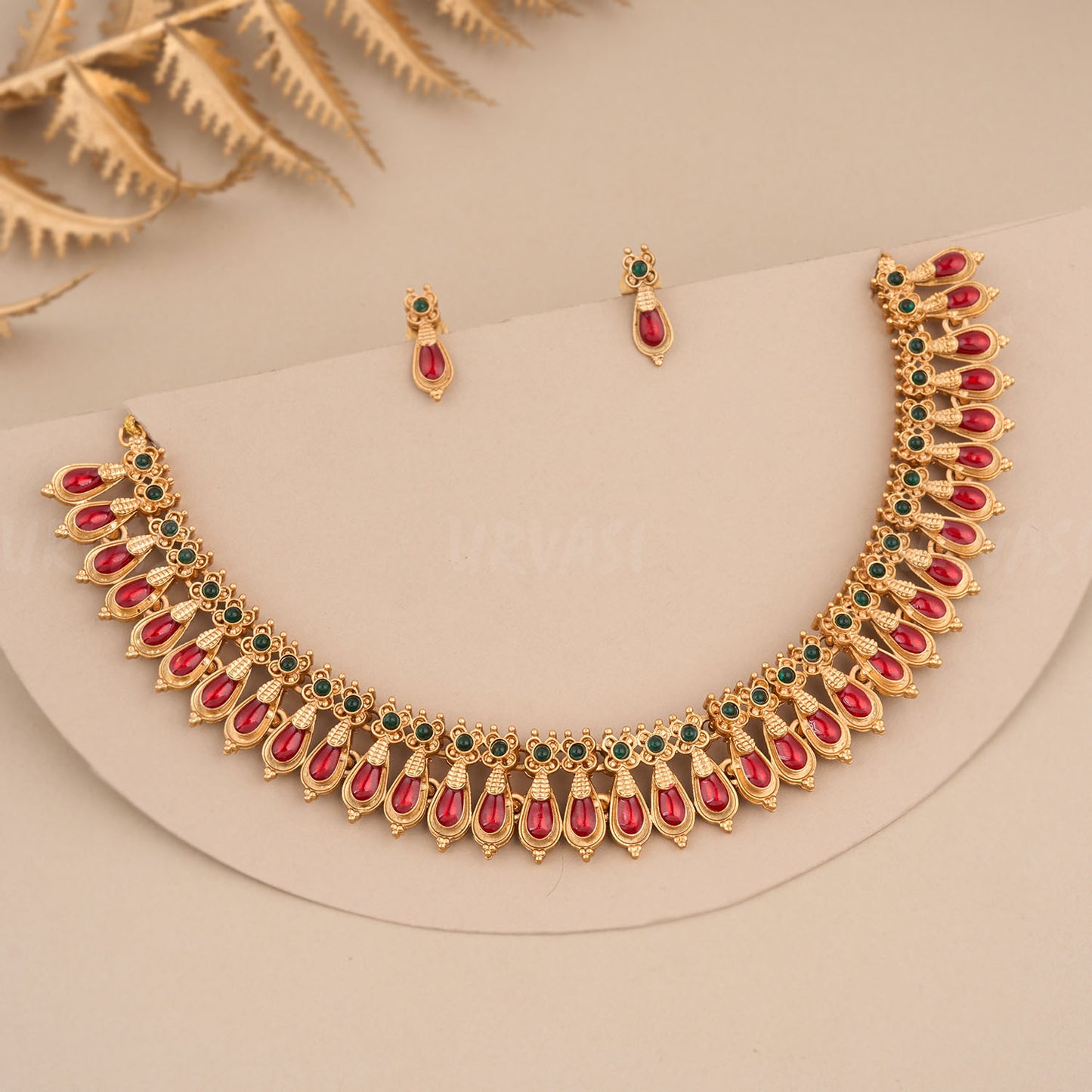 Traditional Nagapadam Inspired Palakka Necklace 406