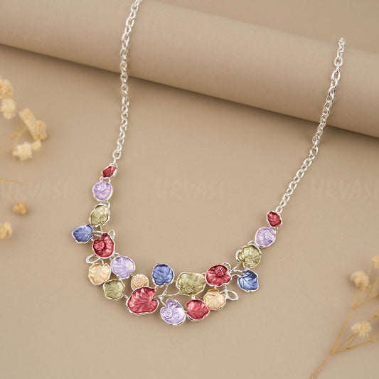 Floral Enamel Statement Neckpiece SN 10