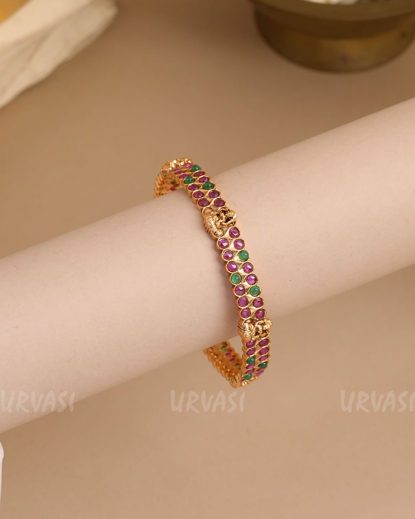 Gold-Toned Lakshmi Bangles BA 456