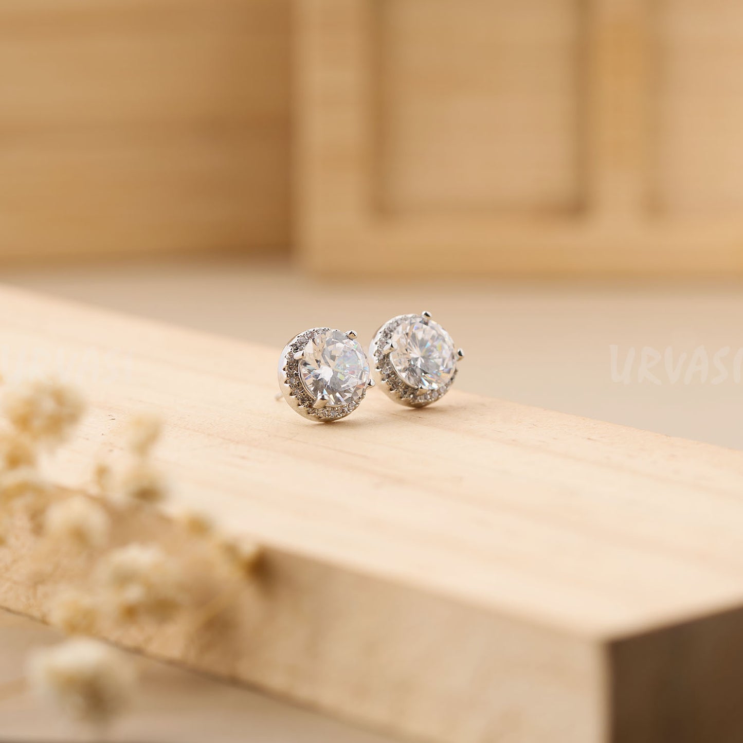 Rhodium Polish AD Earrings ER 213