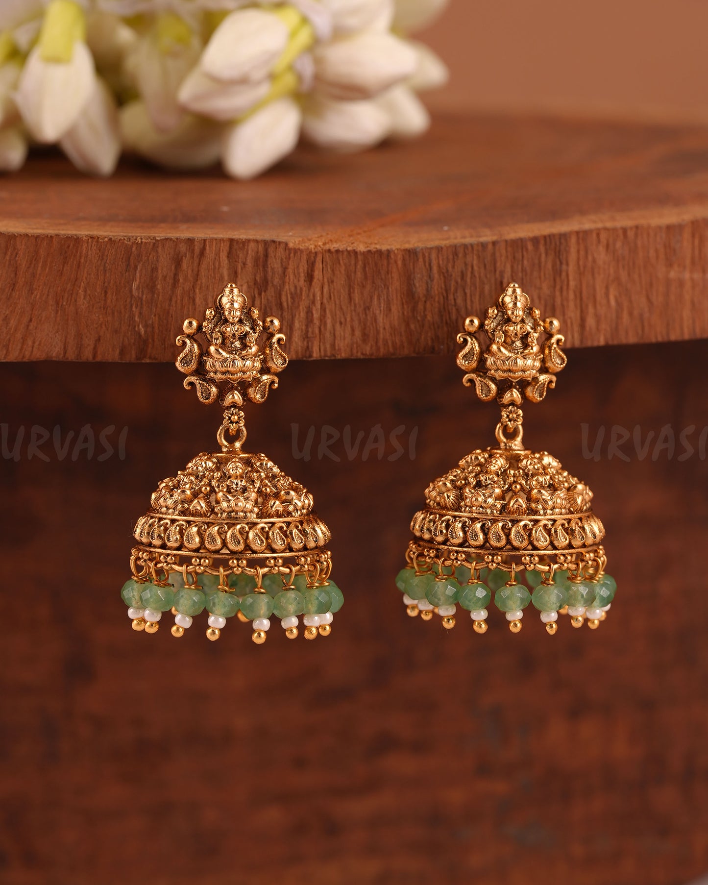Gold-Toned Lakshmi Mango Jhumka Earrings ER 207