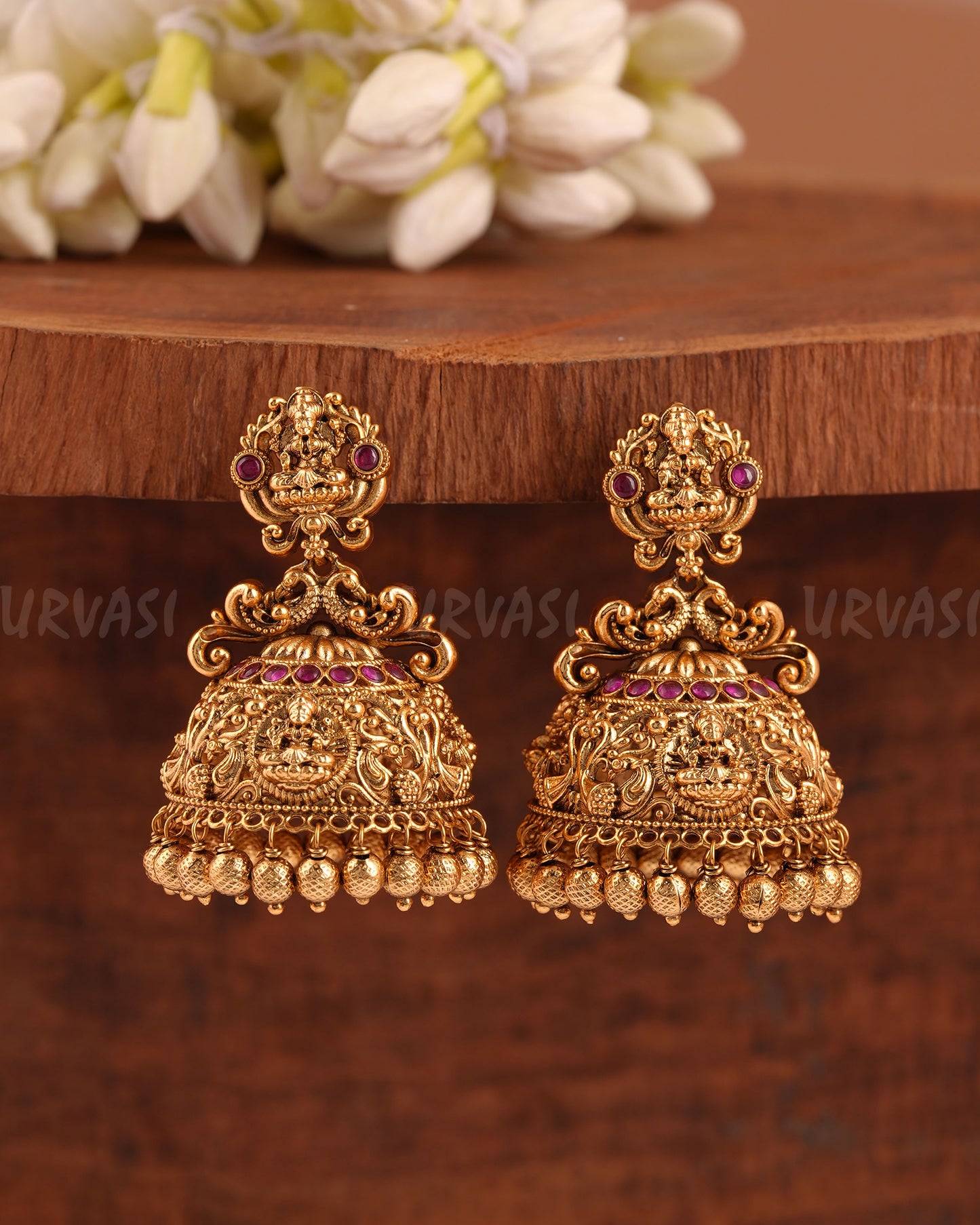 Gold-Toned Lakshmi Jhumka Earrings ER 217