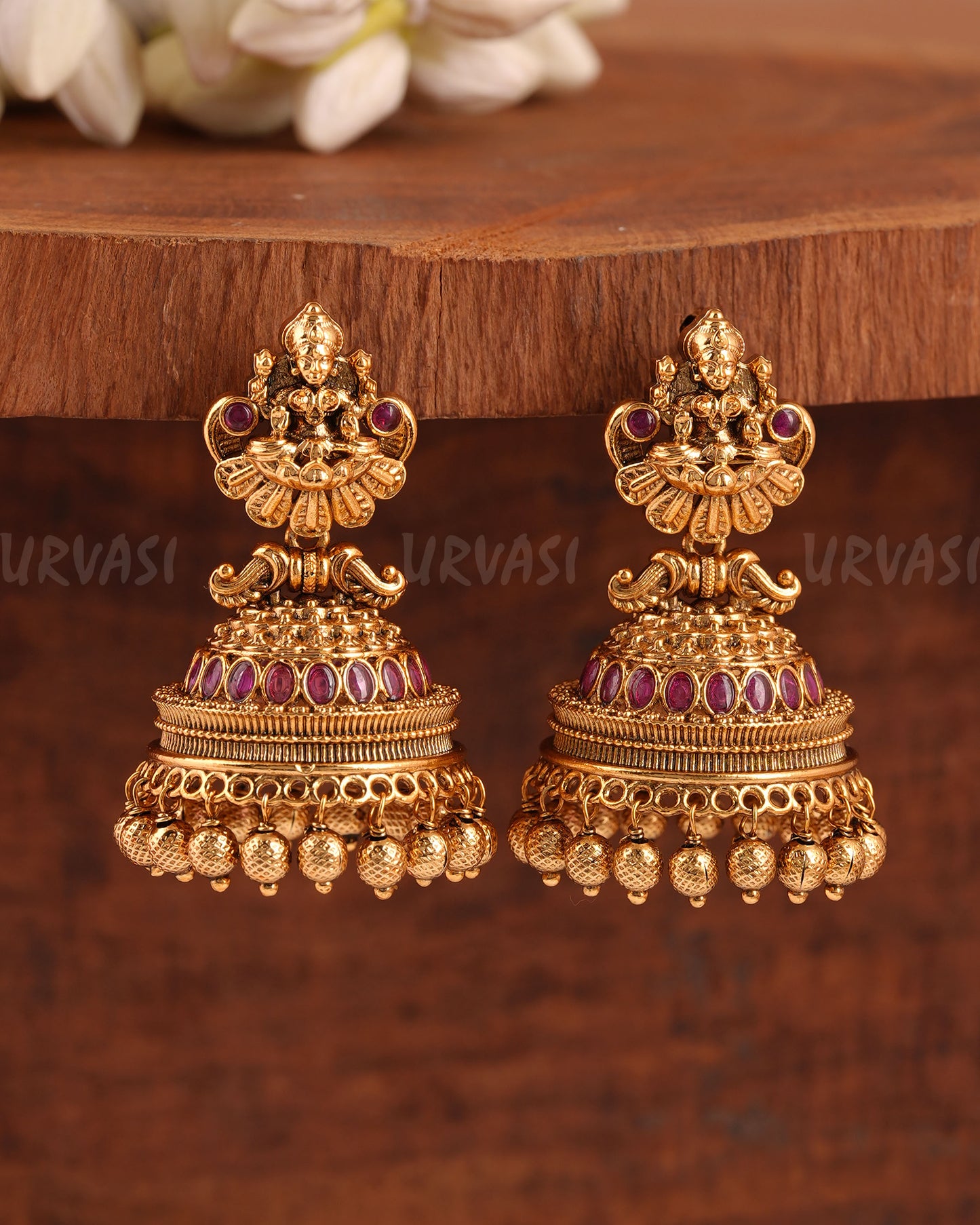Gold-Toned Lakshmi Pearl Hanging Earrings ER 946
