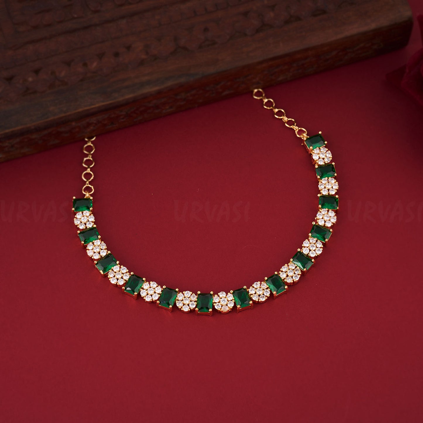 Floral Sufi Stone AD Necklace 443