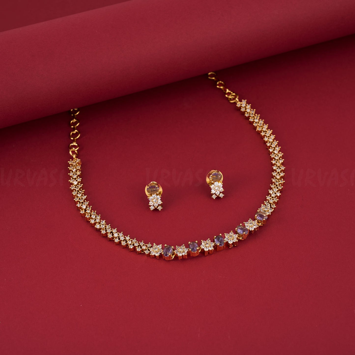 Floral AD Stone Necklace 451