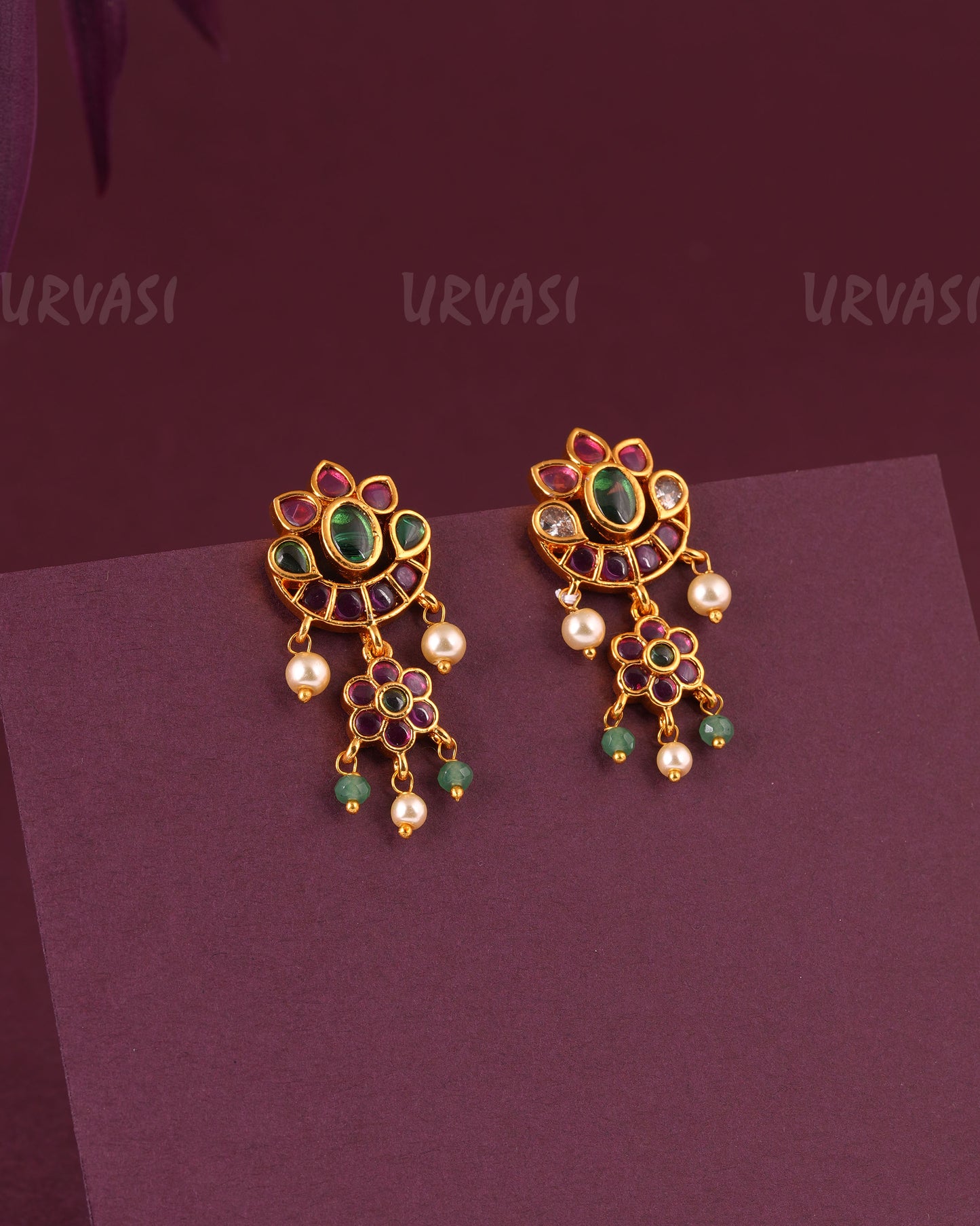 Gold-Toned Chandhbali Designed Earrings ER 981