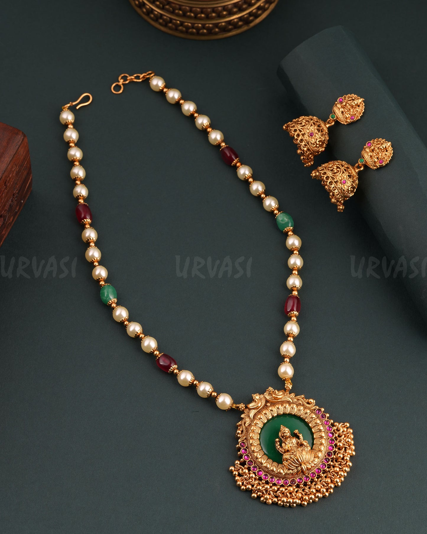 Gold-Toned Lakshmi Long Necklace 1689