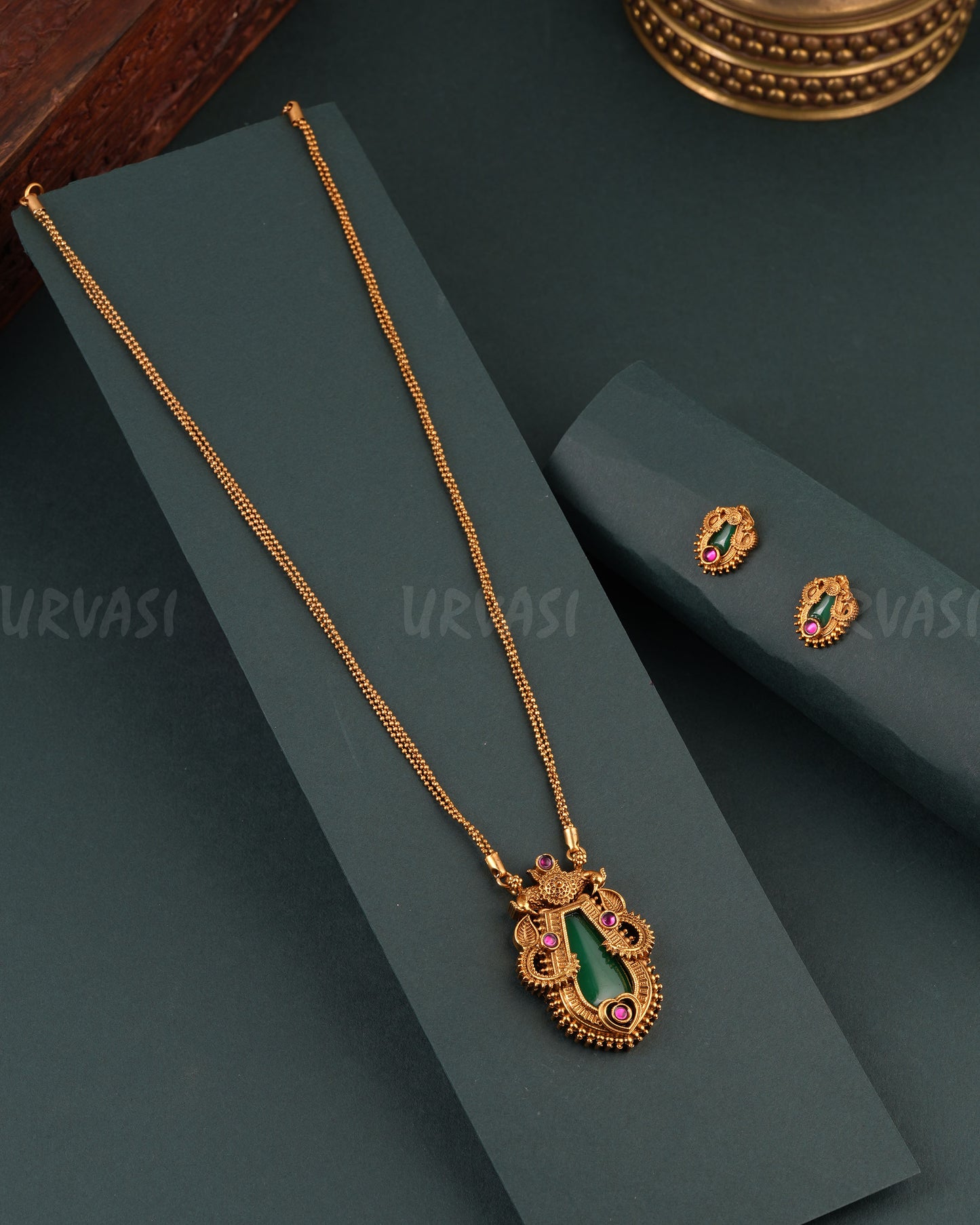 Gold-Toned Traditional Long Haram Necklace 1701