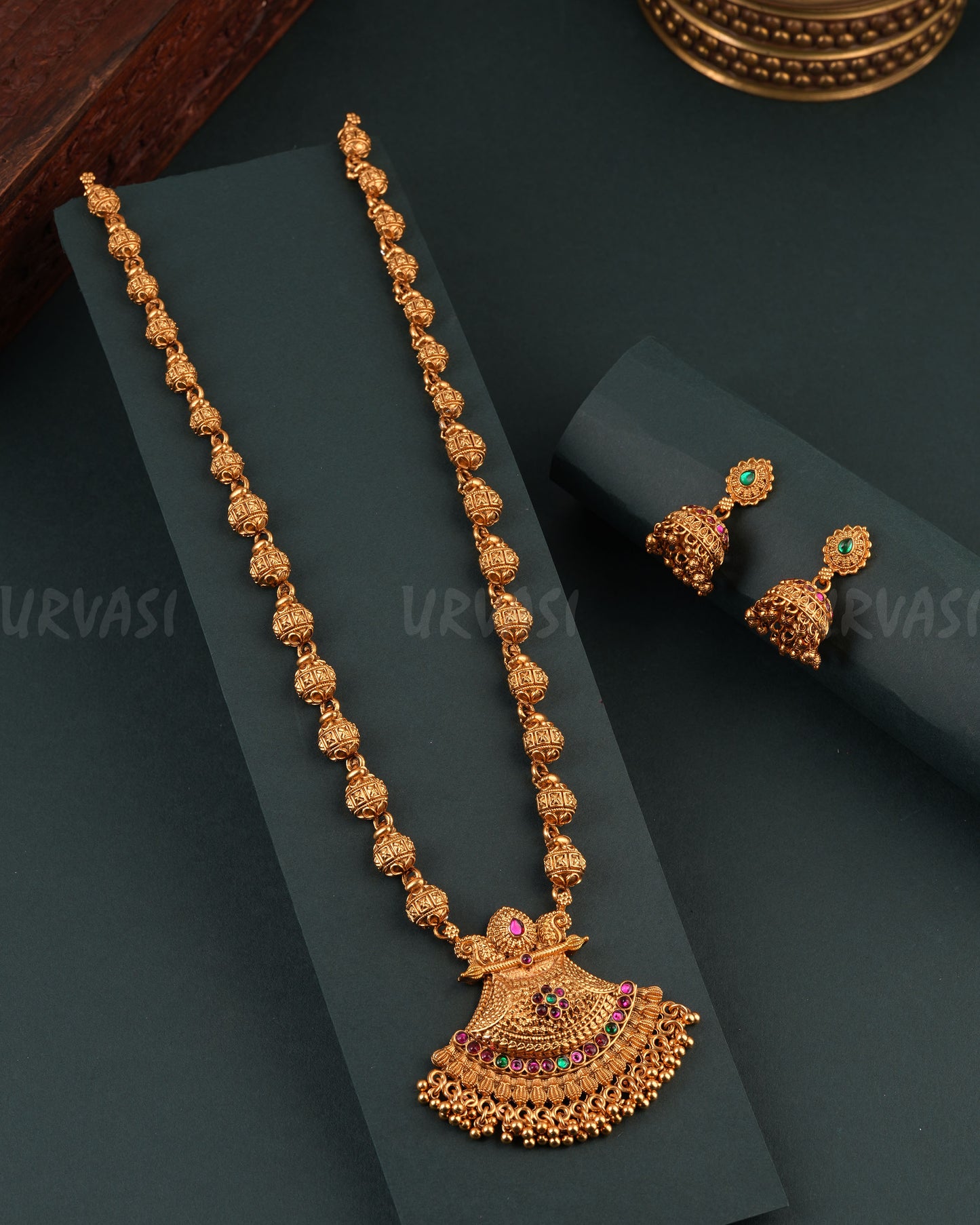 Gold-Toned Pendent Non-Idol Long Necklace 1715